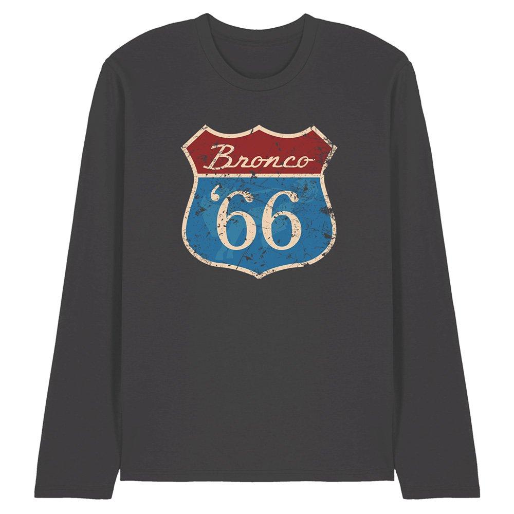 Charcoal - Ford - Ford Bronco Route 66 Bronco Long Sleeve T-Shirt C - 1