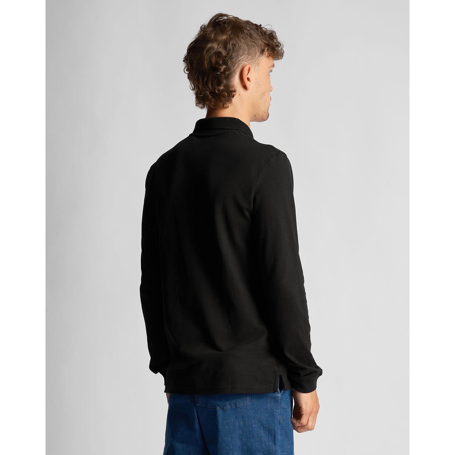 Black - Lyle and Scott - Co-Ordinate Print Long Sleeve Polo Shirt - 3