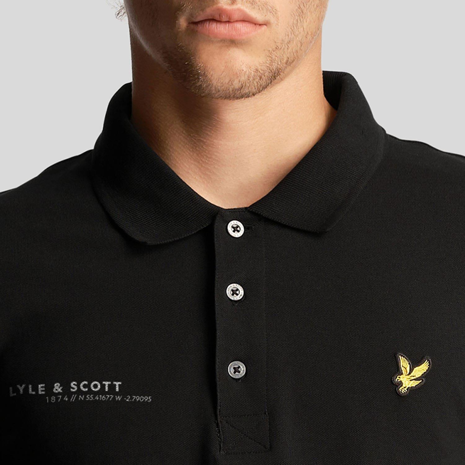 Black - Lyle and Scott - Co-Ordinate Print Long Sleeve Polo Shirt - 4