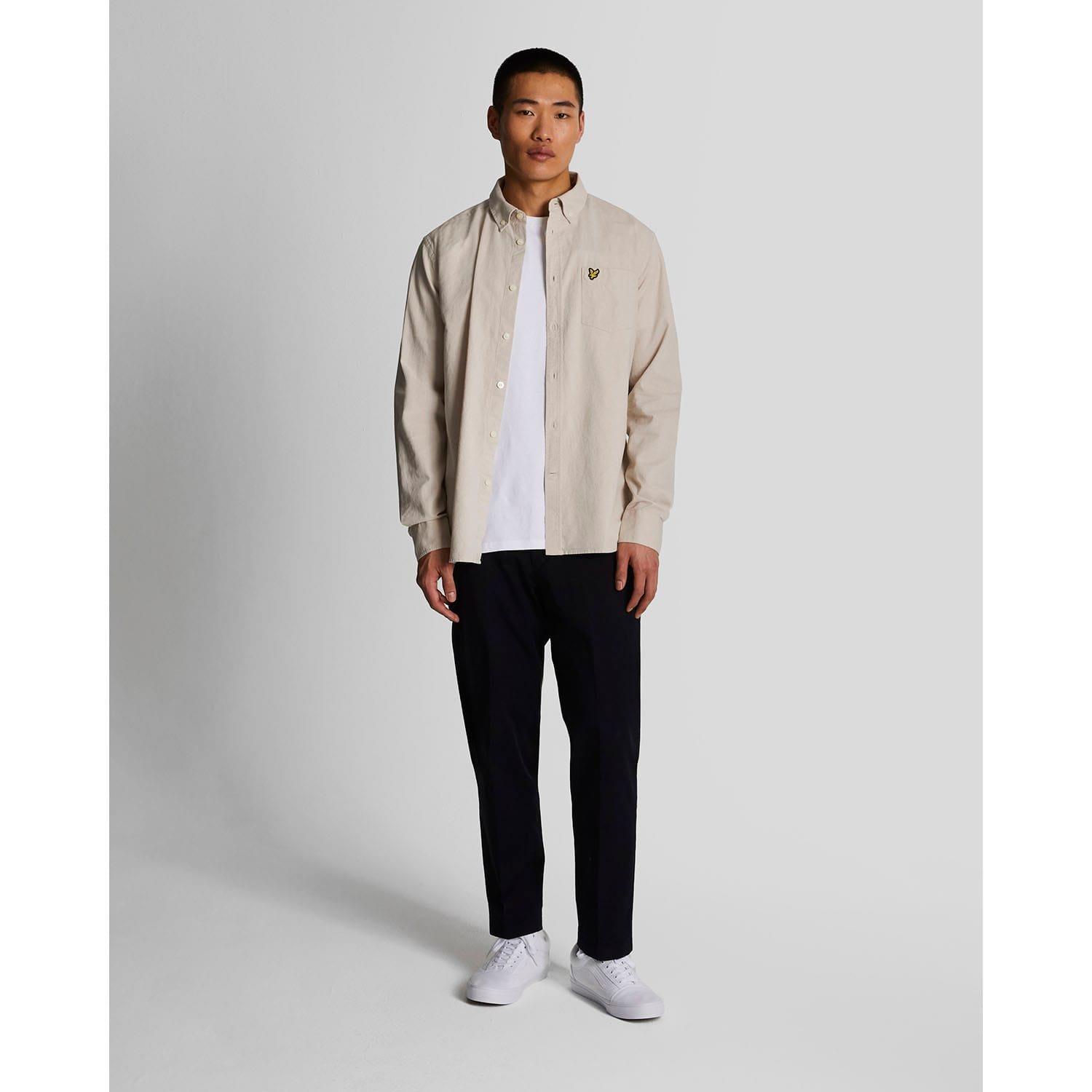 Cream - Lyle and Scott - Cotton Linen Button Down Shirt - 2