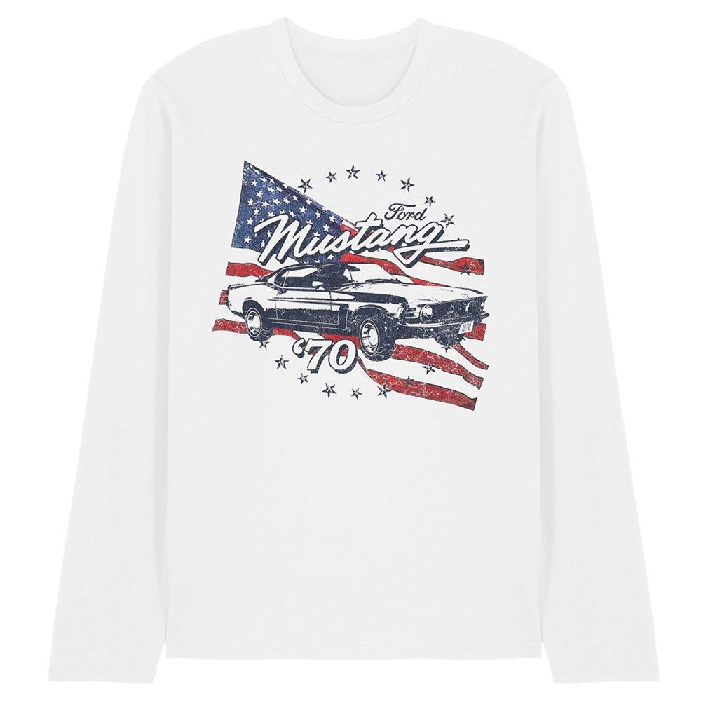 White - Ford - Ford Mustang 70 Mustang Long Sleeve T-Shirt White - 1