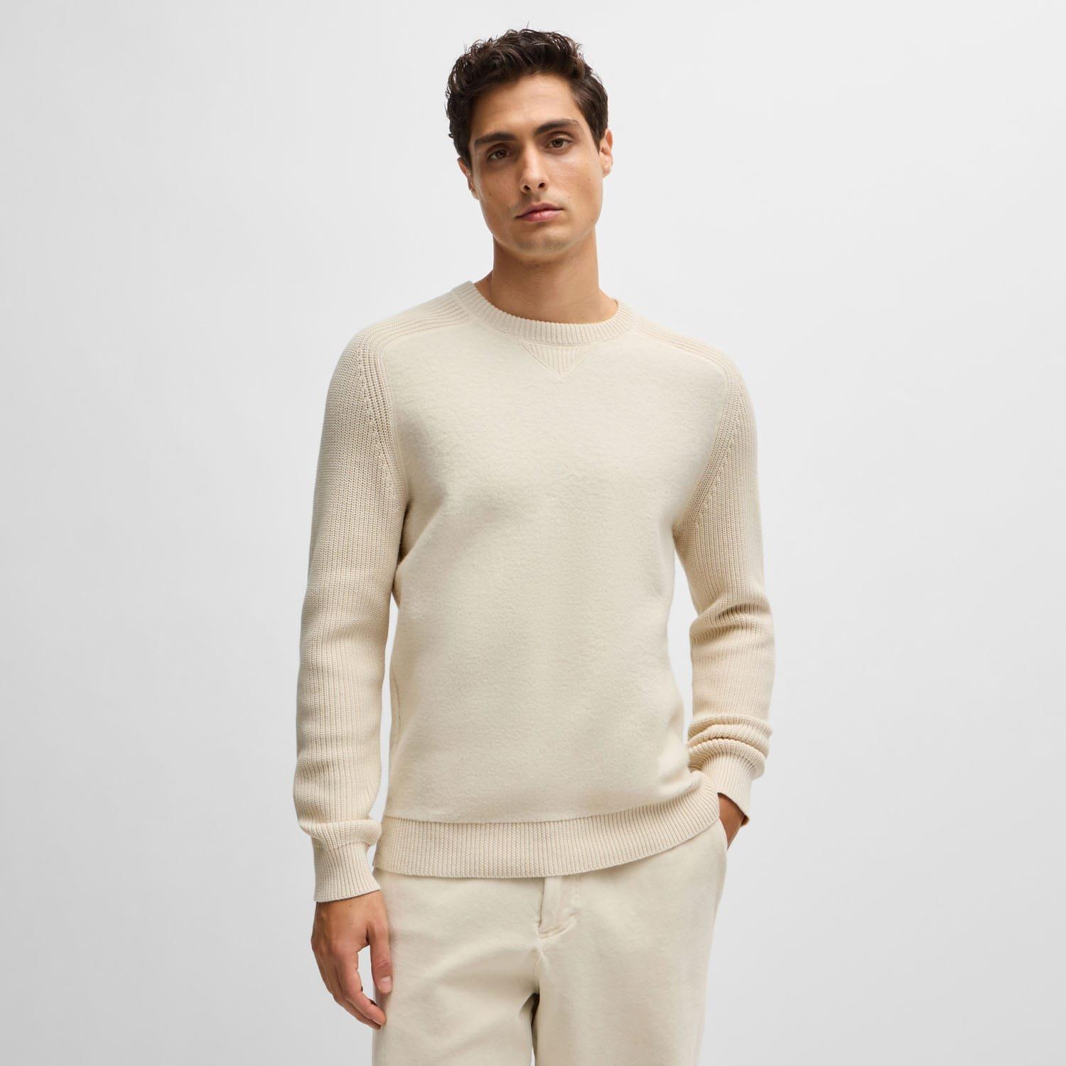 White - Boss - H-Ematero Knitted Sweatshirt - 1