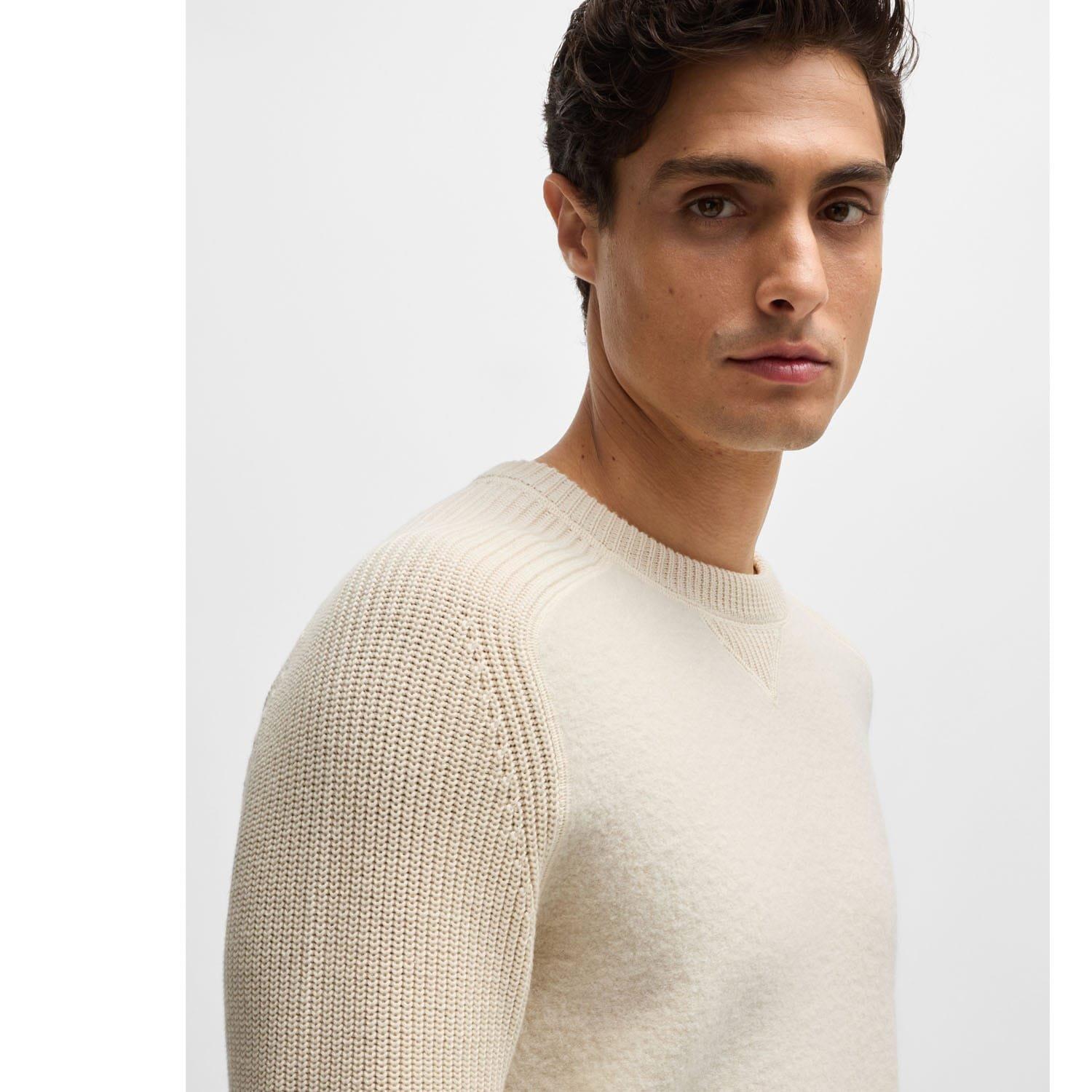 White - Boss - H-Ematero Knitted Sweatshirt - 3