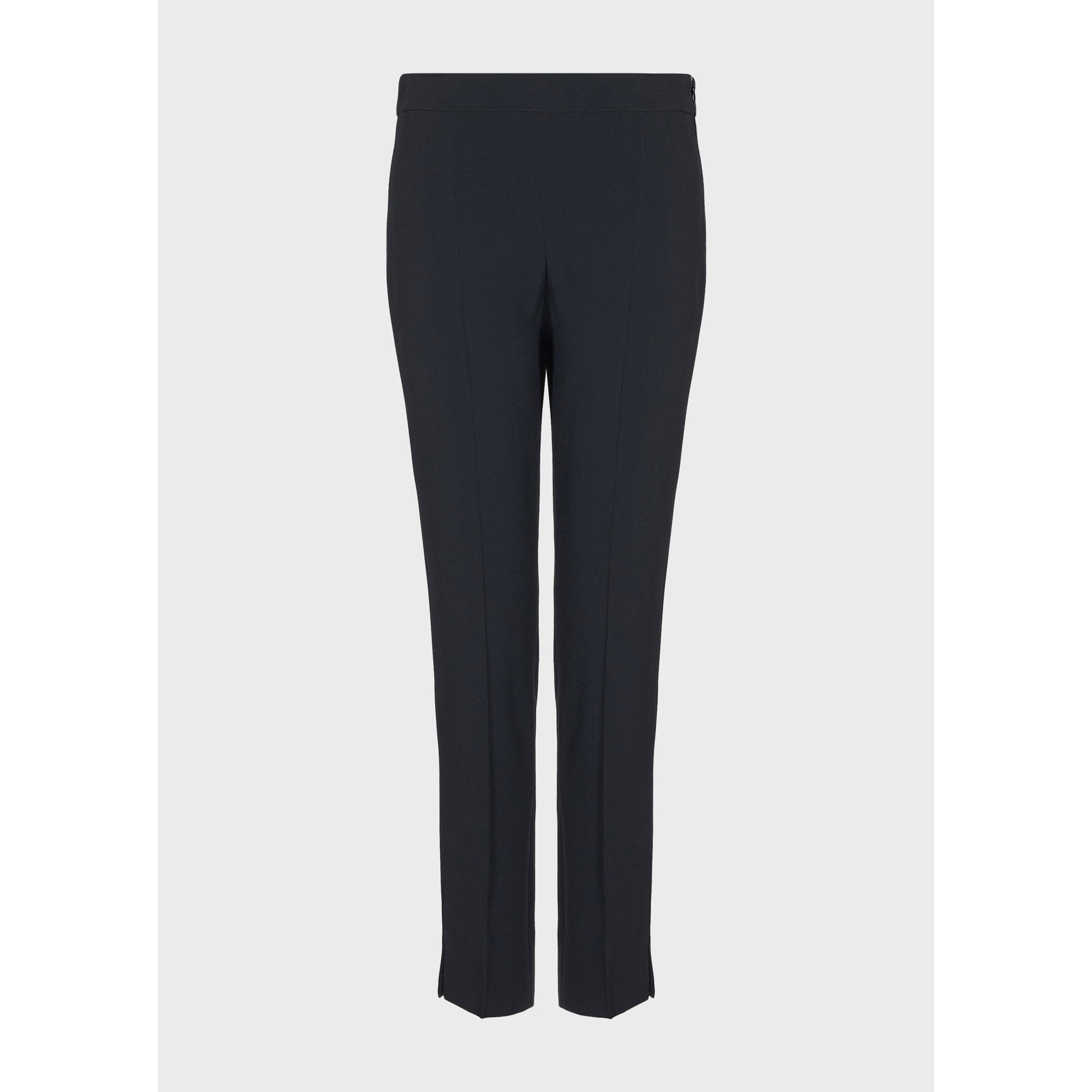Navy Blue - Emporio Armani - Women's Cropped Cigarette Trousers - 5