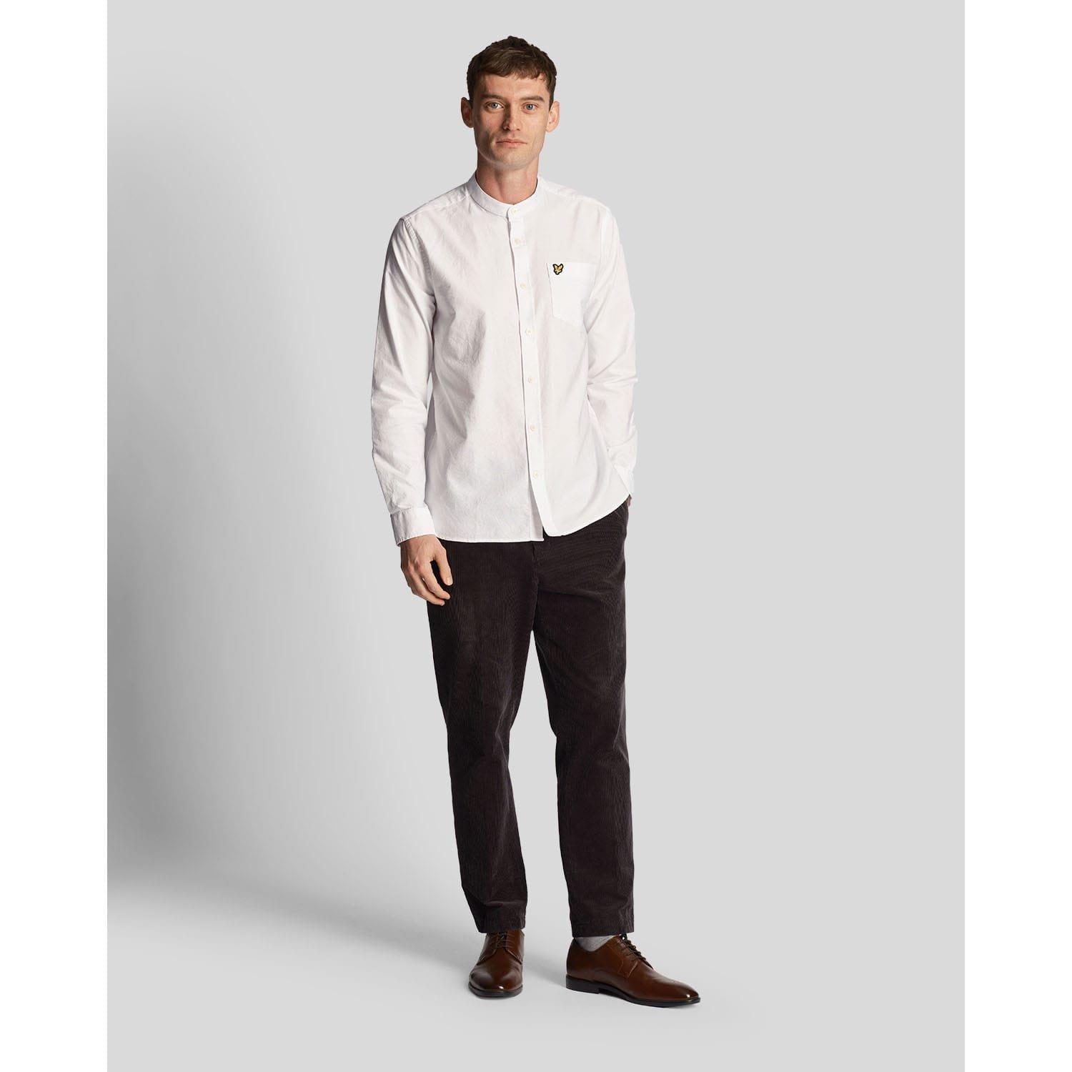 White - Lyle and Scott - Oxford Grandad Shirt - 2