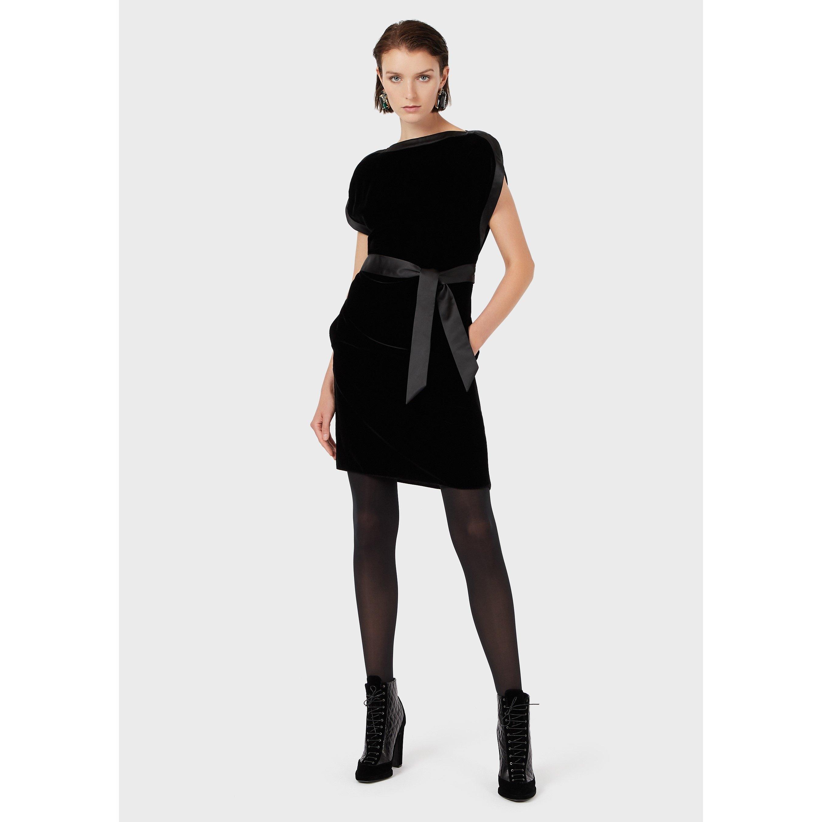 Black - Emporio Armani - Women's Mini Belted Dress - 1