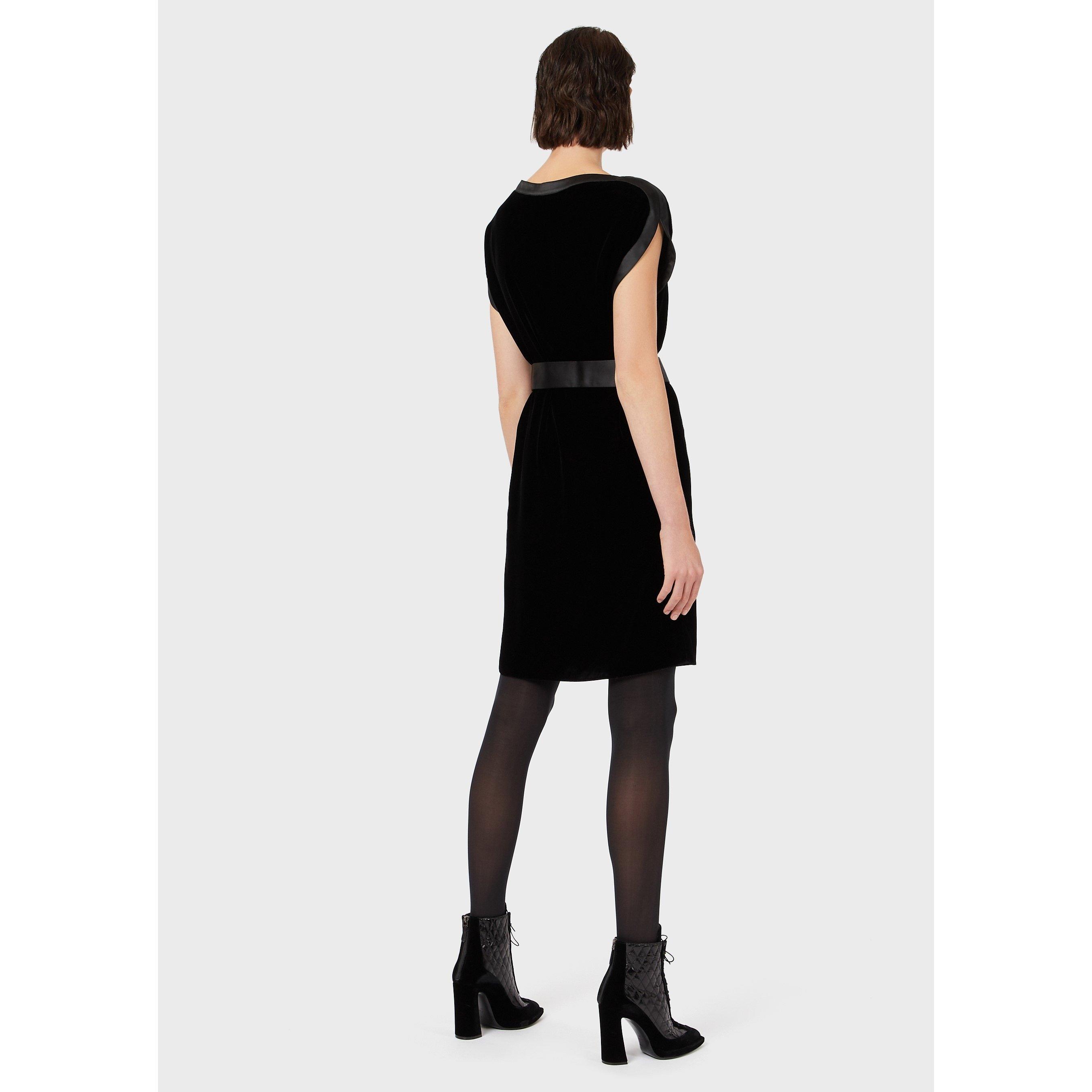 Black - Emporio Armani - Women's Mini Belted Dress - 2