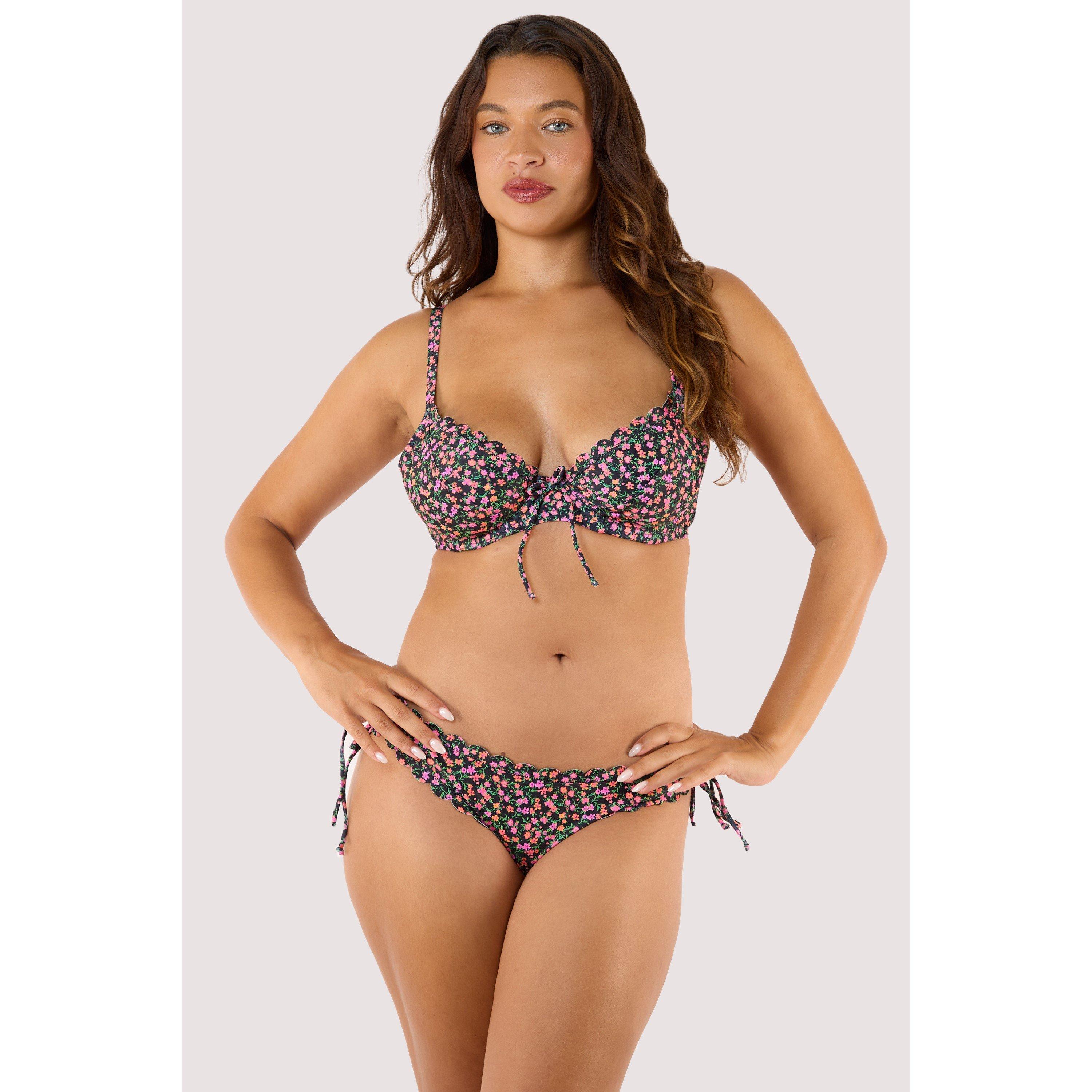 Black - Peek and Beau - Vera Black Ditsy Scallop Brief - 3