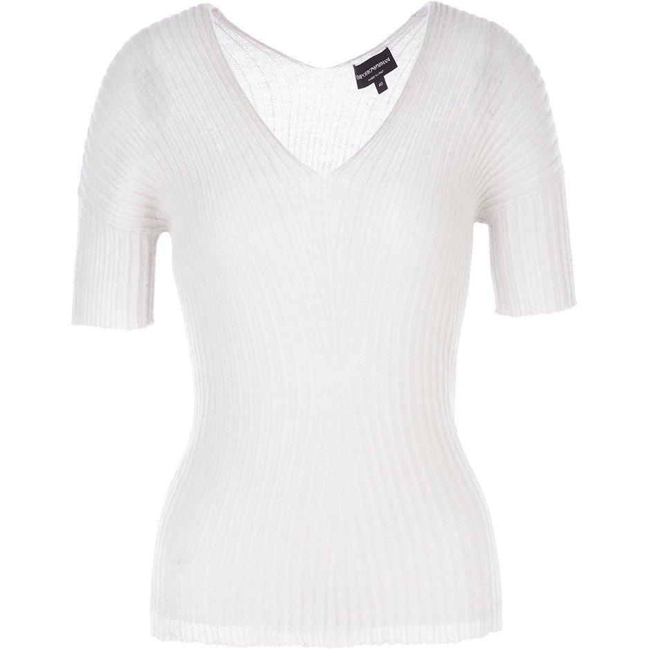 Silver - Emporio Armani - V-Neck Sleeved Top - 2