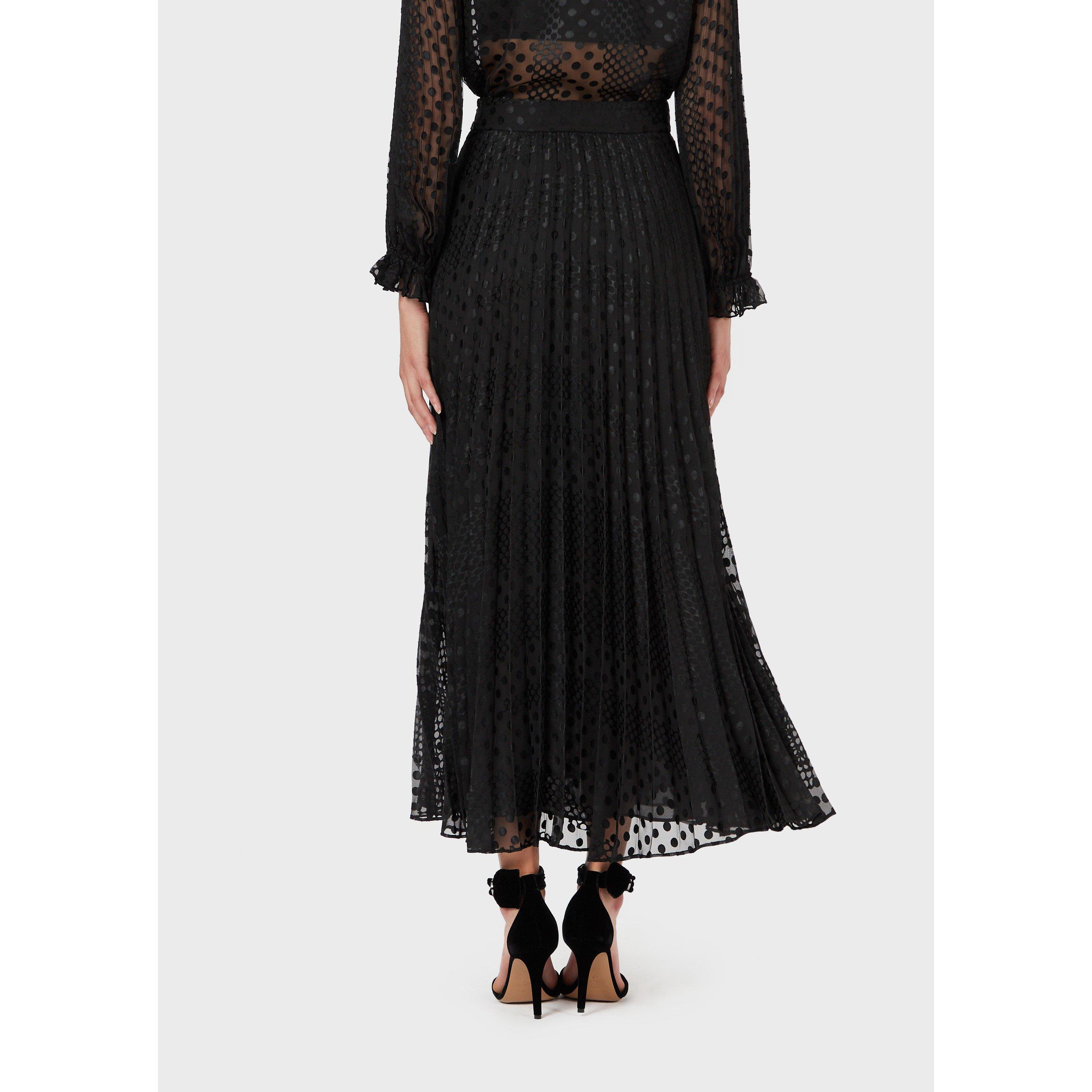 Black - Emporio Armani - Women's Pleated Maxi Skirt - 5