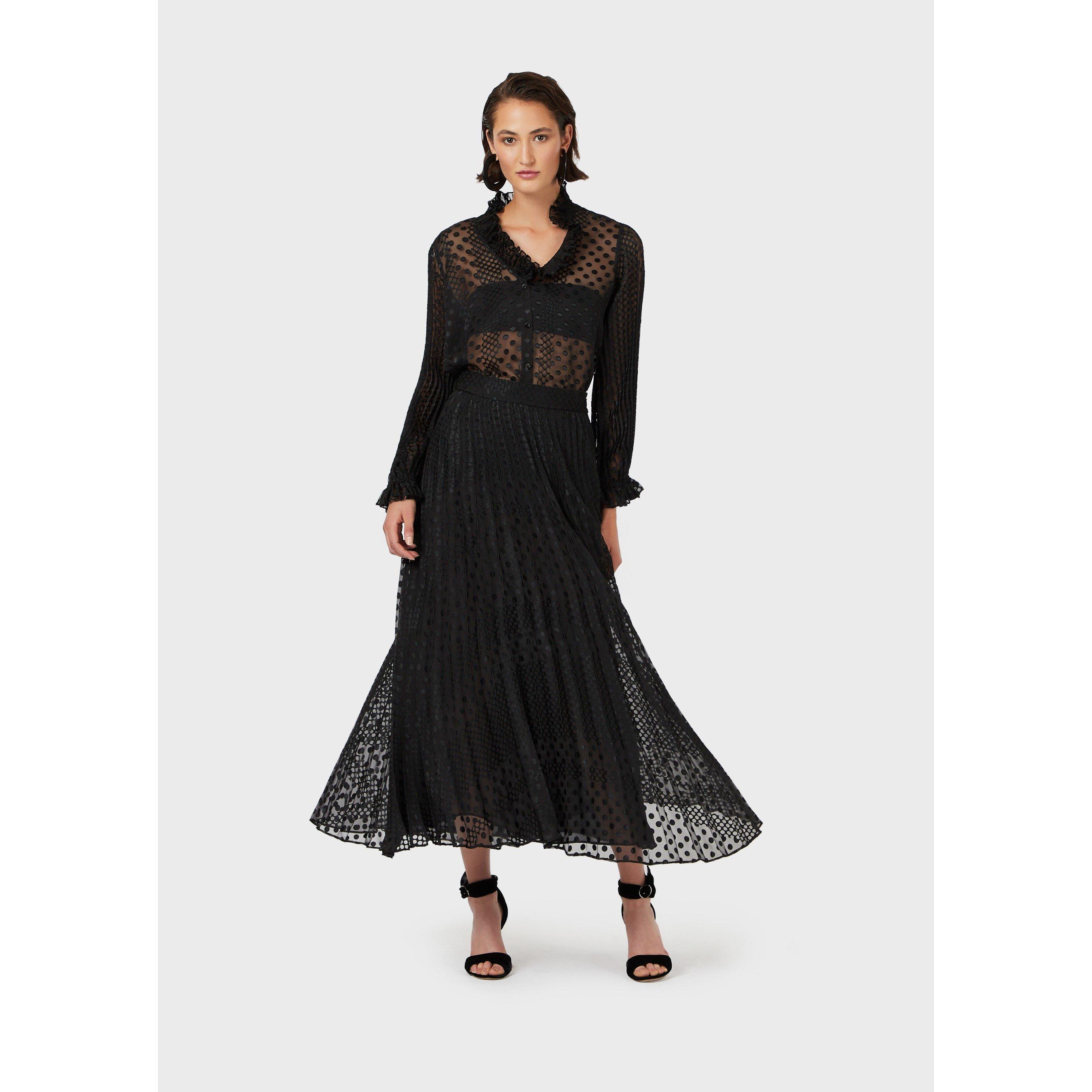 Black - Emporio Armani - Women's Pleated Maxi Skirt - 2