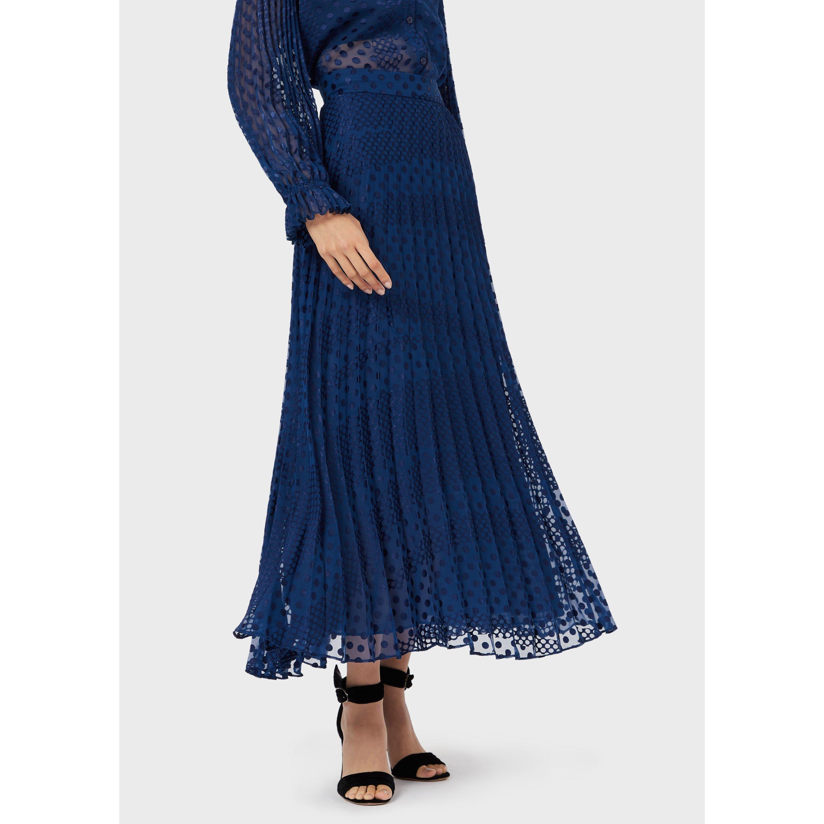 Emporio Armani Women's Pleated Maxi Skirt - Royal Blue - 4 (3XS)