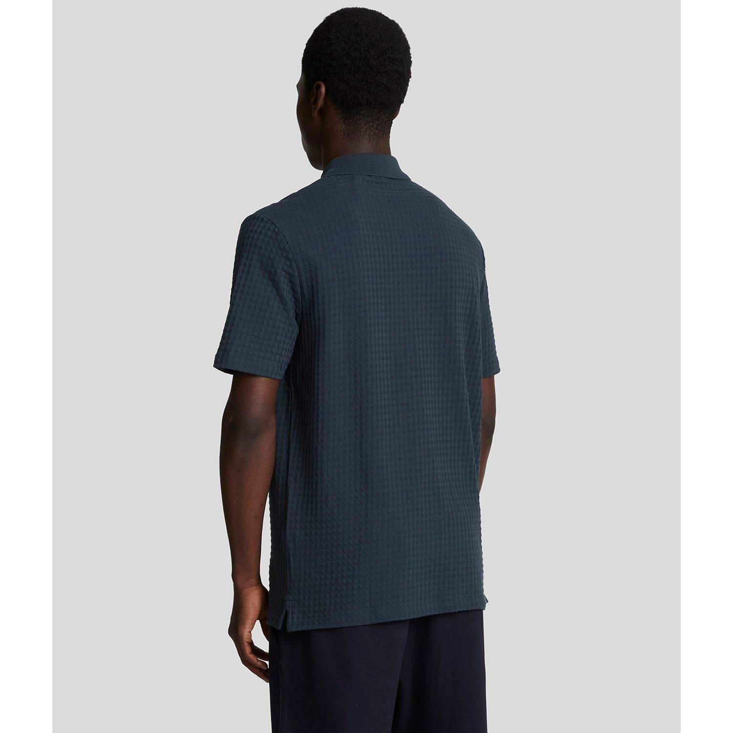 Blue - Lyle and Scott - Micro Argyle Polo Shirt - 3