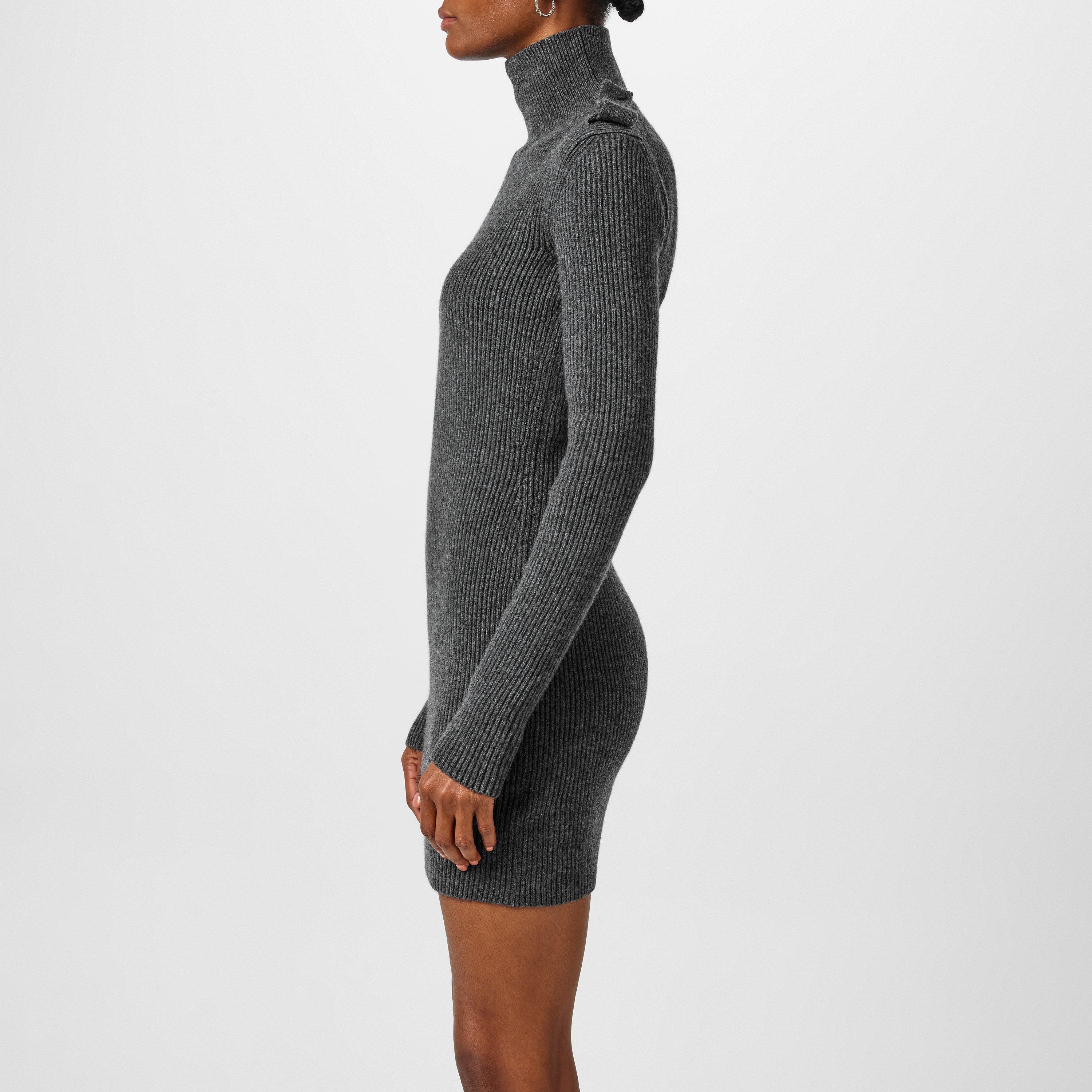 GREY MELANGE - Alexander McQueen - Ribbed Mini Dress - 2