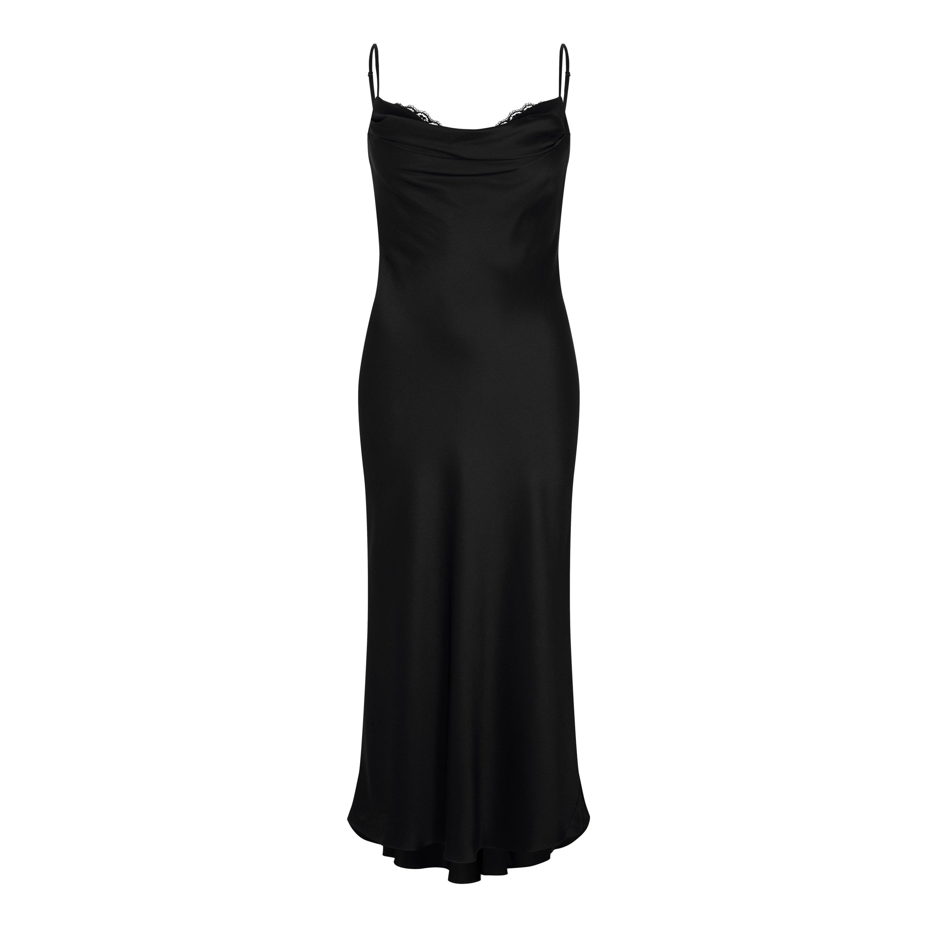 ワンピース ALEXANDER MCQUEEN BLACK SATIN DRESS Alexander McQueen crinkled-finish Maxi Dress | Black | FARFETCH