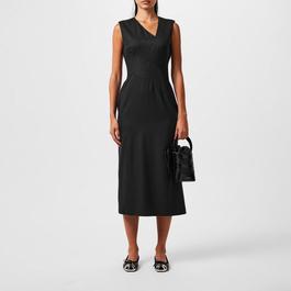 Alexander McQueen Pinstriped Midi Dress