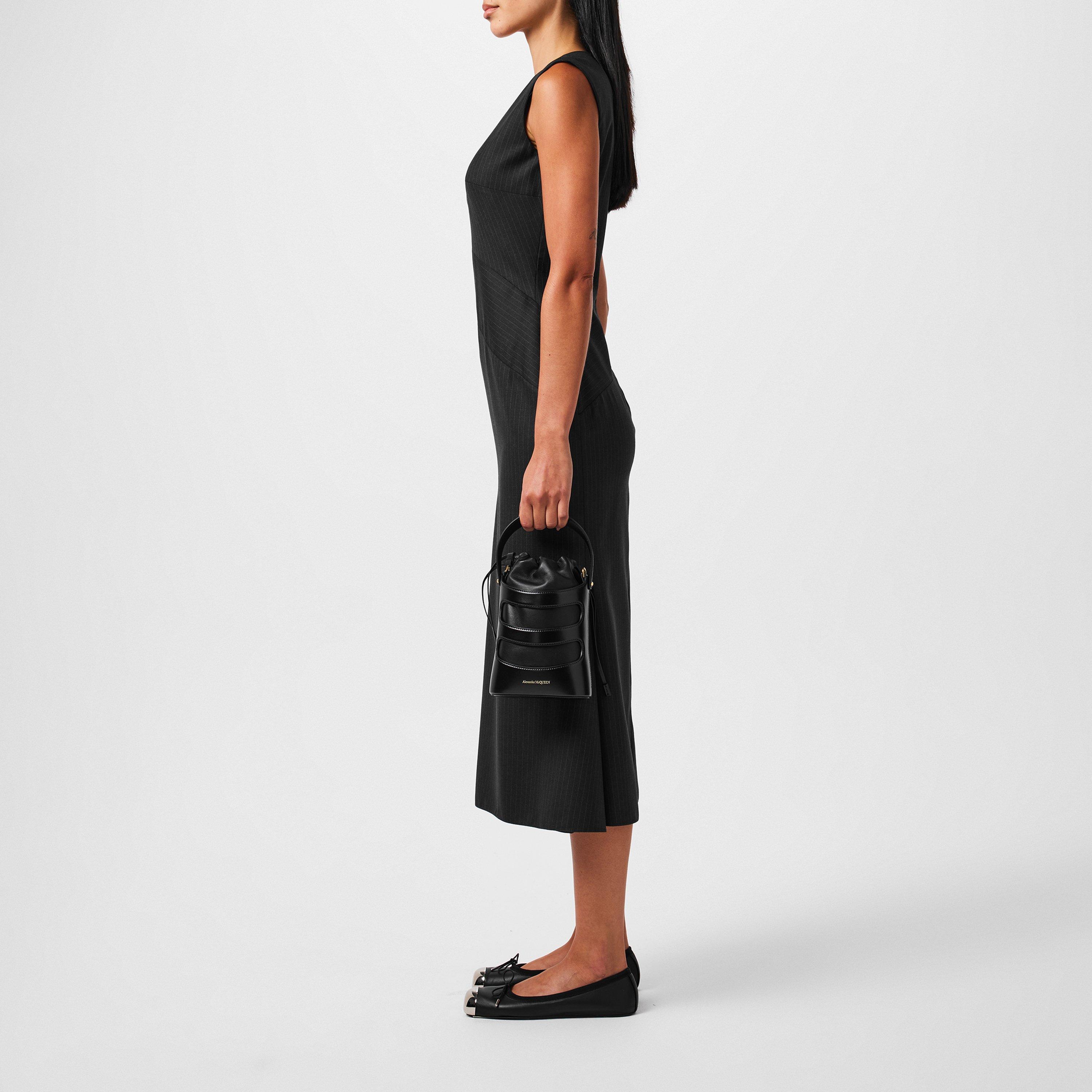 GREY - Alexander McQueen - Alexander Mcqueen Pinstriped Midi Dress - 2