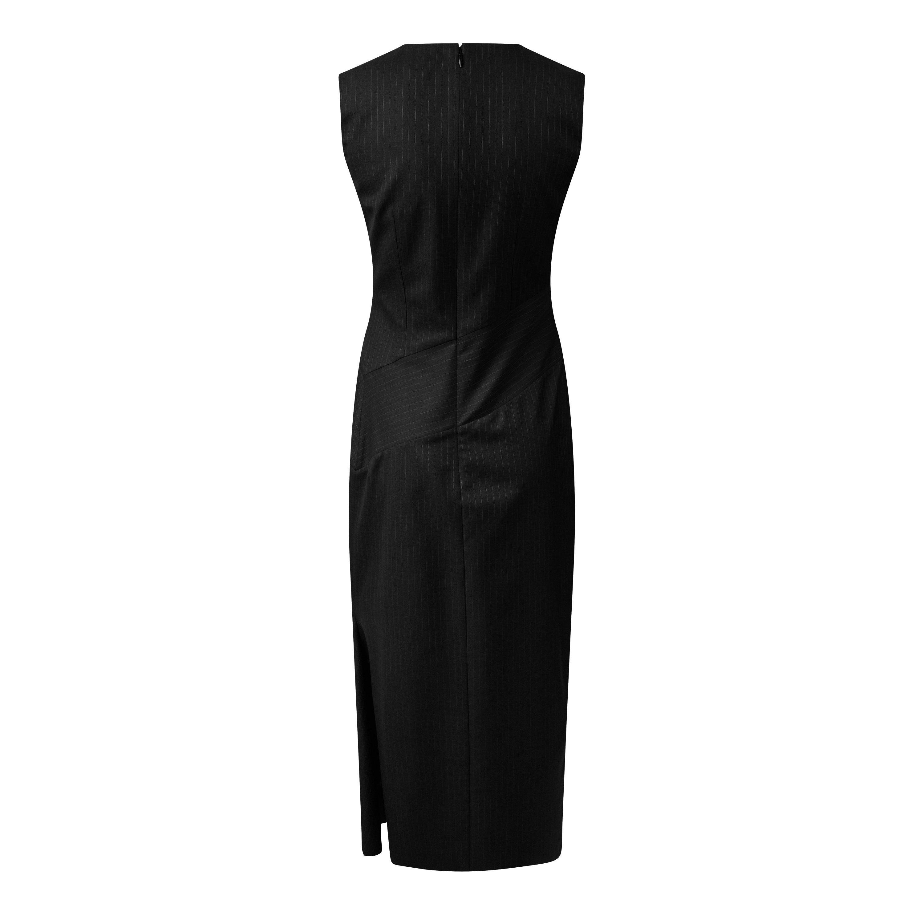 GREY - Alexander McQueen - Alexander Mcqueen Pinstriped Midi Dress - 6