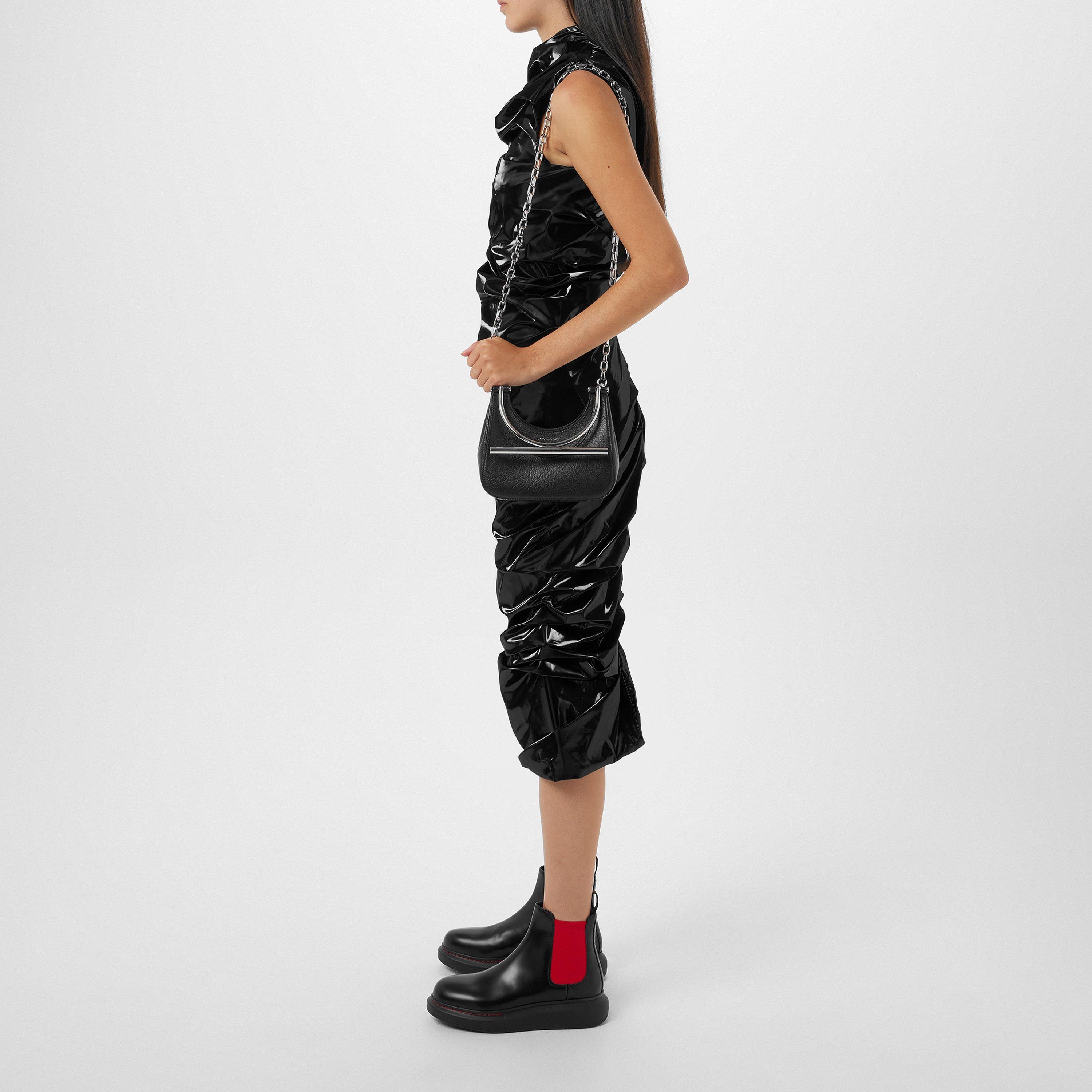 BLACK - Alexander McQueen - Evening Draped Midi Dress - 2