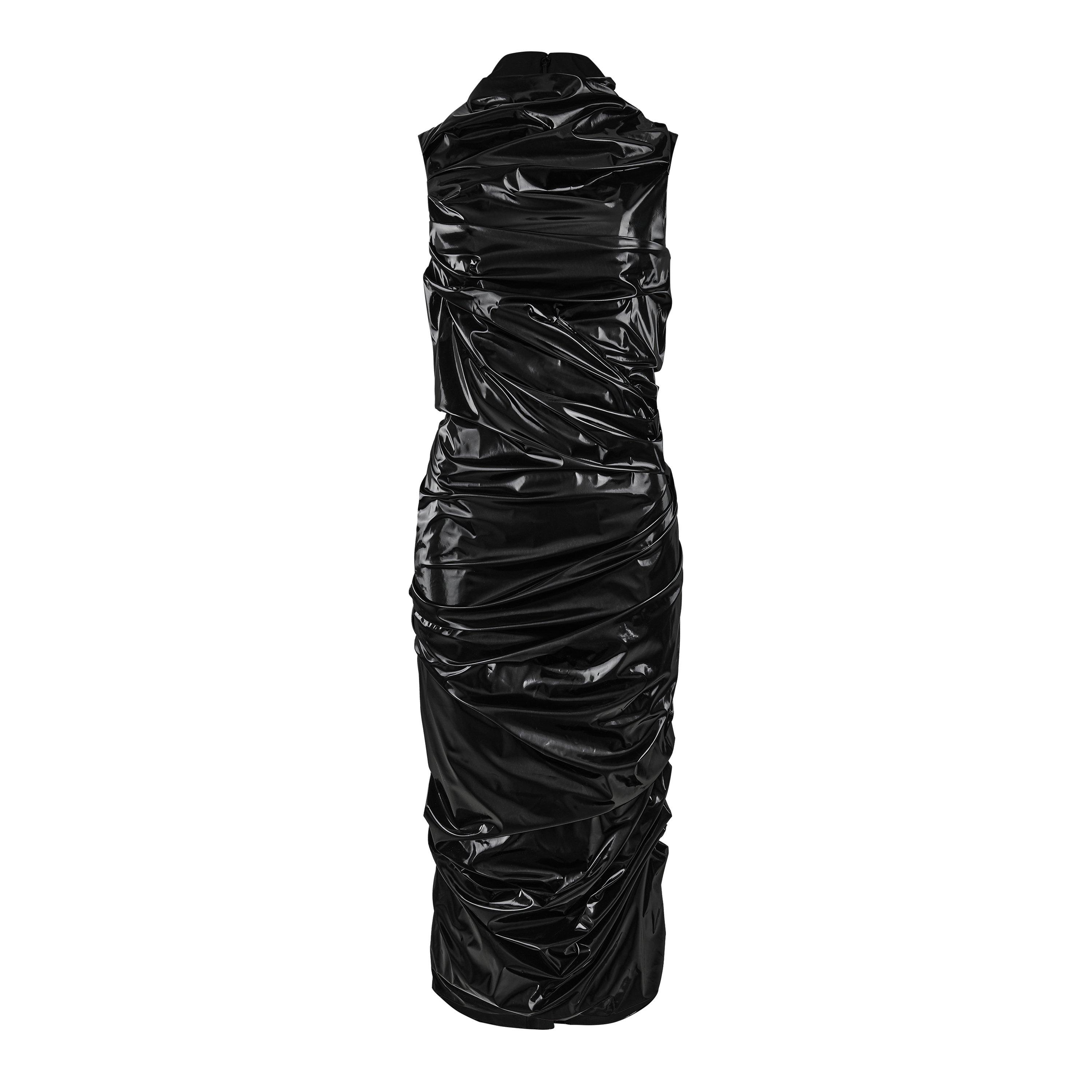 BLACK - Alexander McQueen - Evening Draped Midi Dress - 5