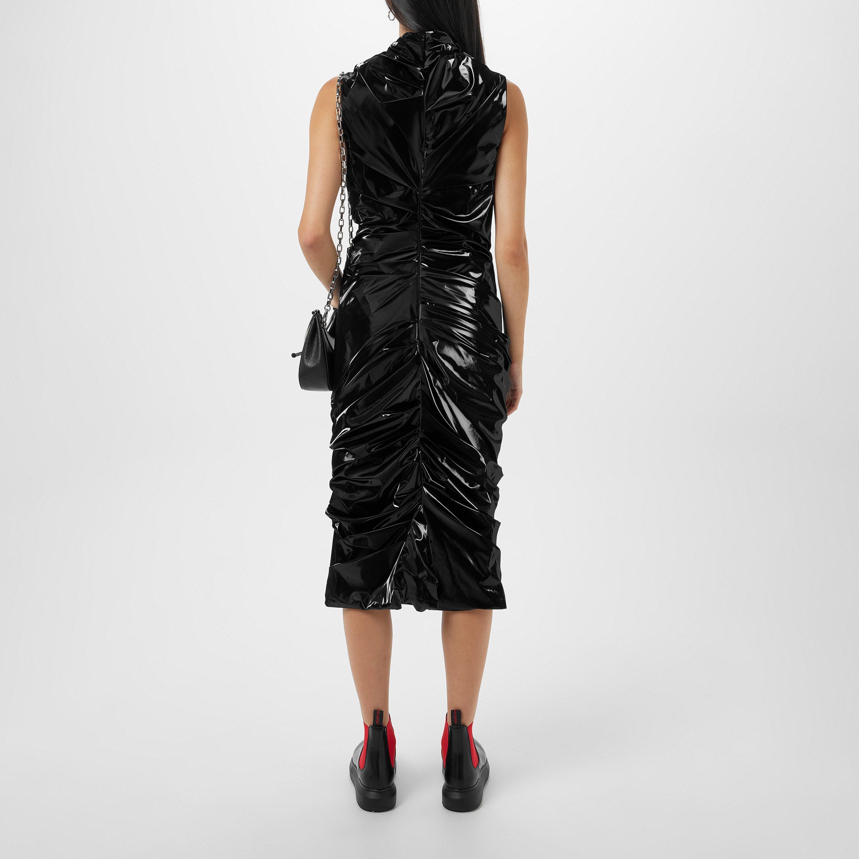 BLACK - Alexander McQueen - Evening Draped Midi Dress - 3