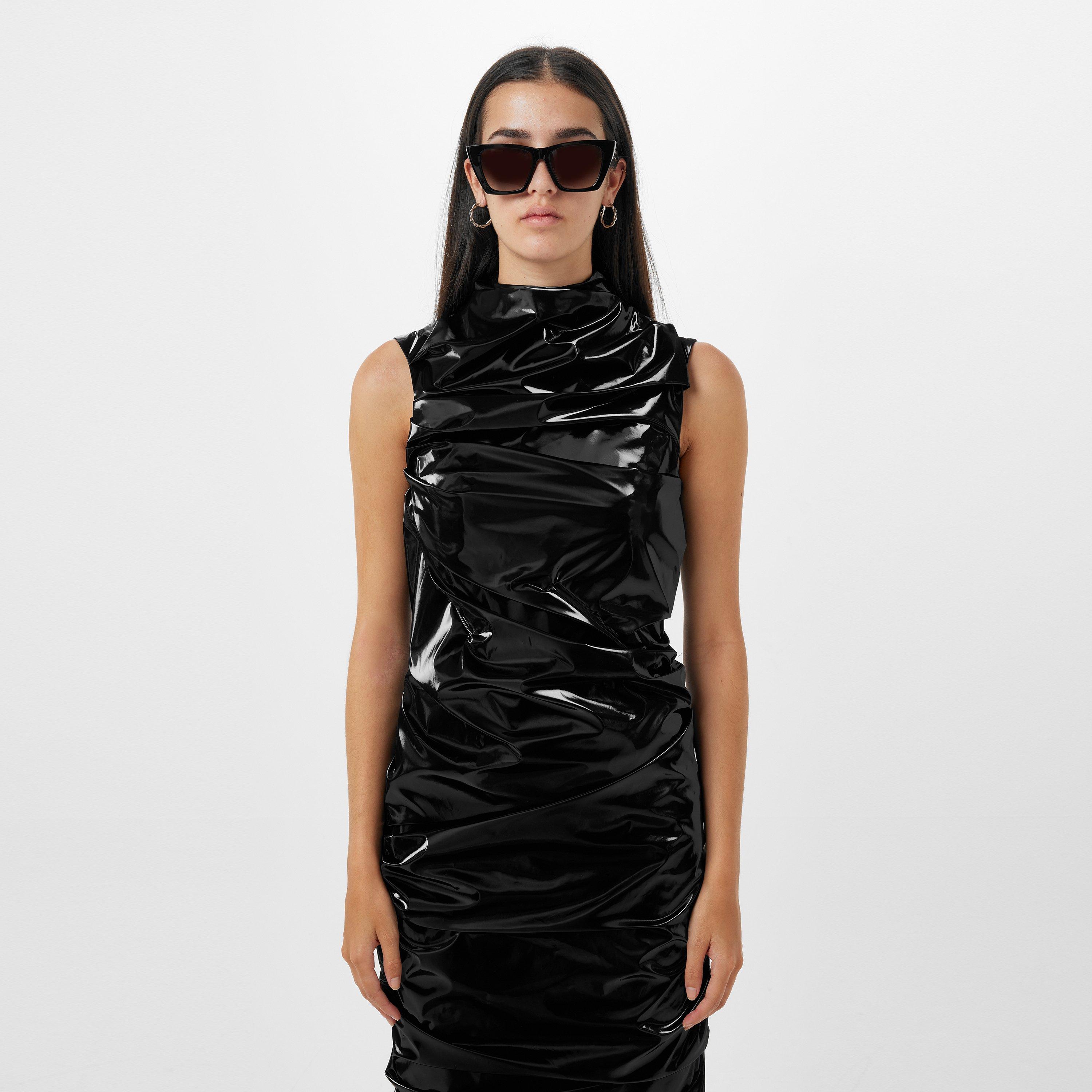 BLACK - Alexander McQueen - Evening Draped Midi Dress - 4