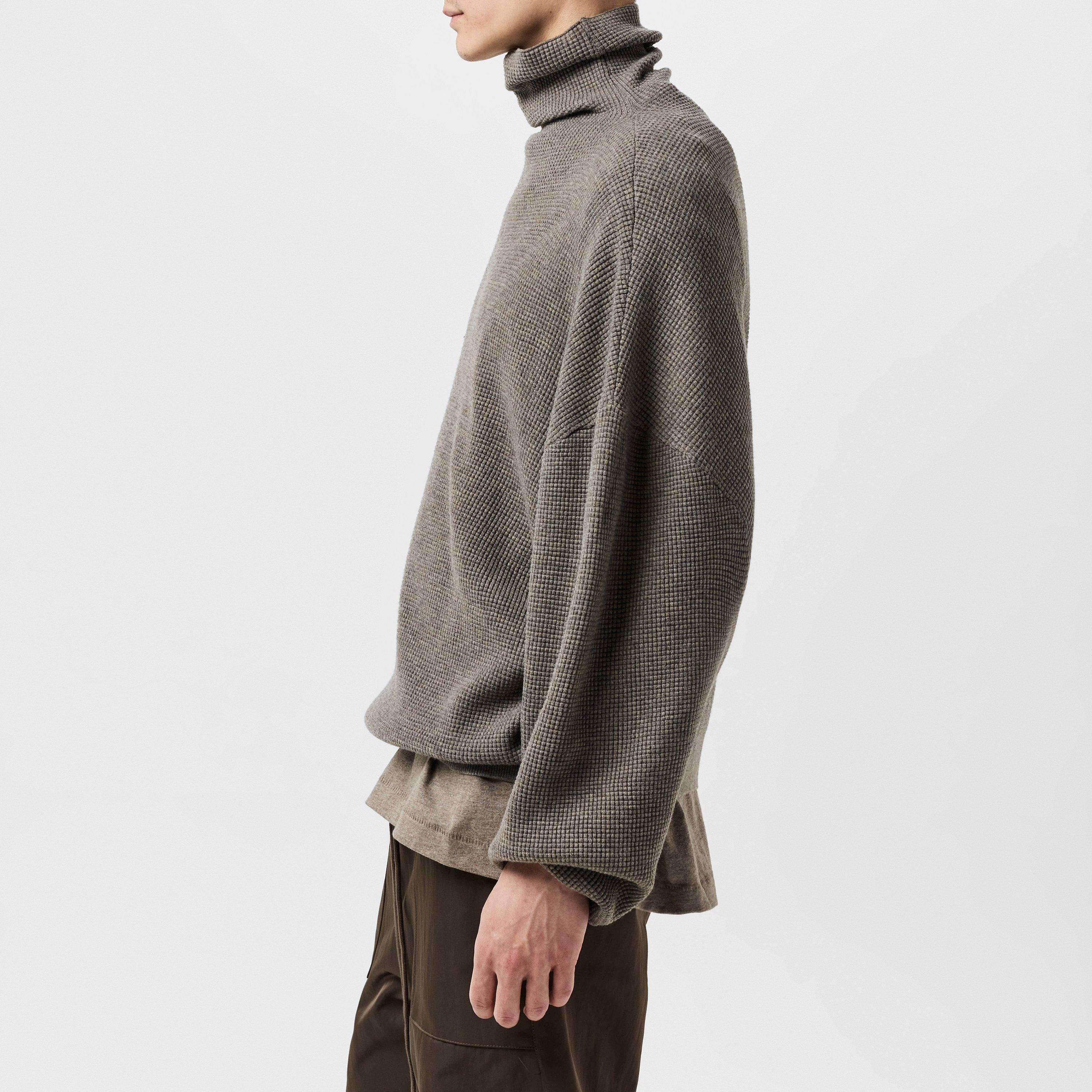 Grey - Fear Of God Essentials - Men's Heavy Waffle Crew Neck Jumper - 2