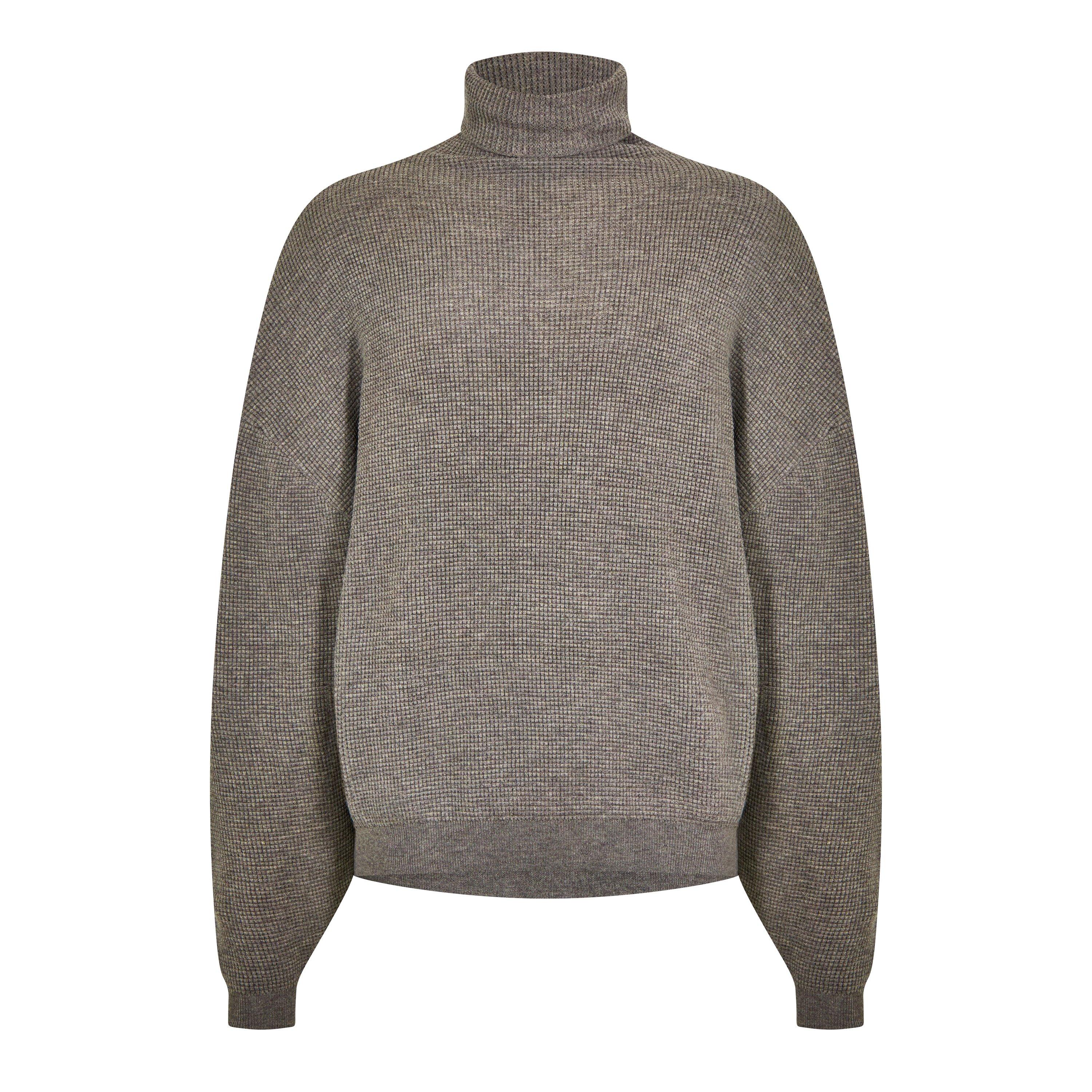 Grey - Fear Of God Essentials - Men's Heavy Waffle Crew Neck Jumper - 5