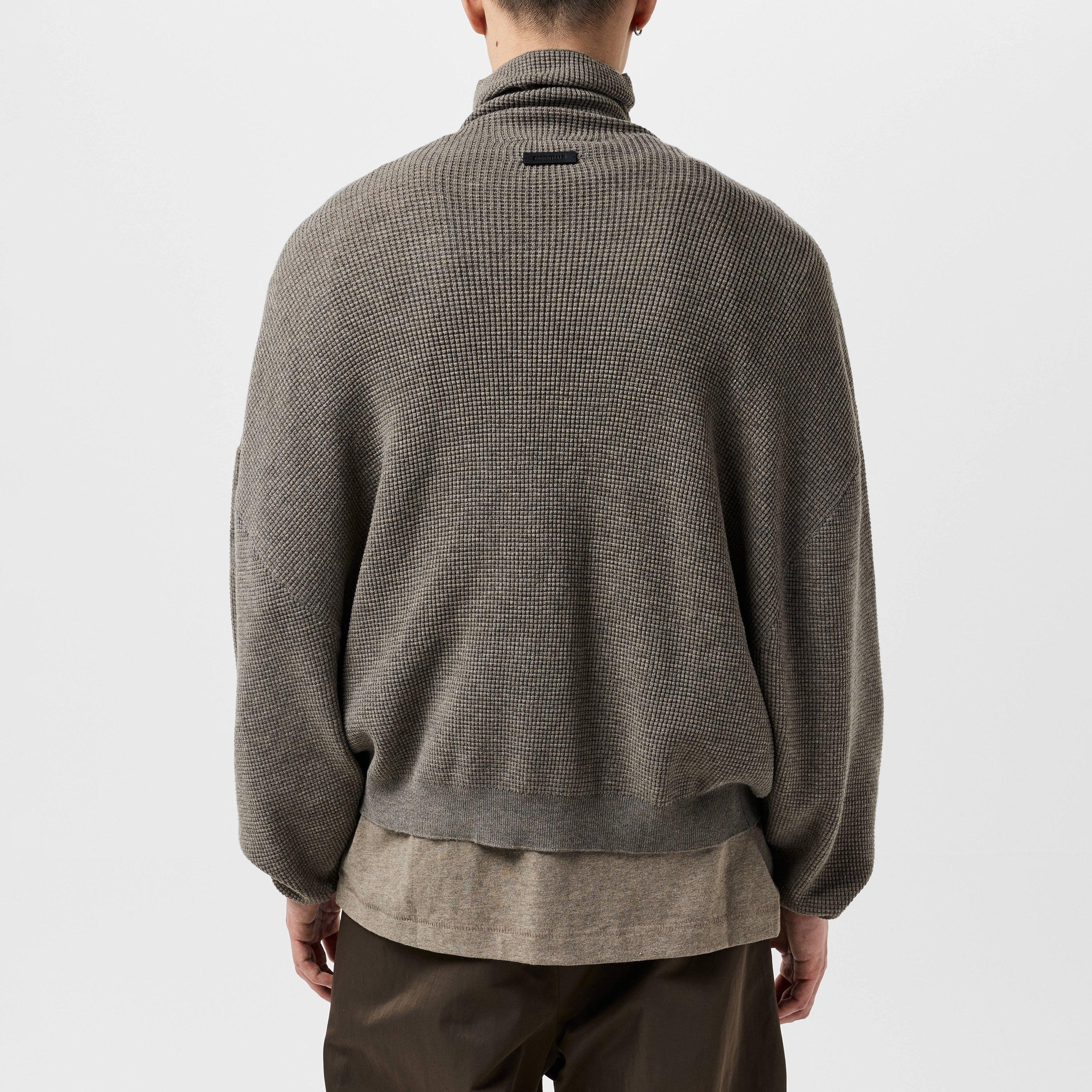 Grey - Fear Of God Essentials - Men's Heavy Waffle Crew Neck Jumper - 3