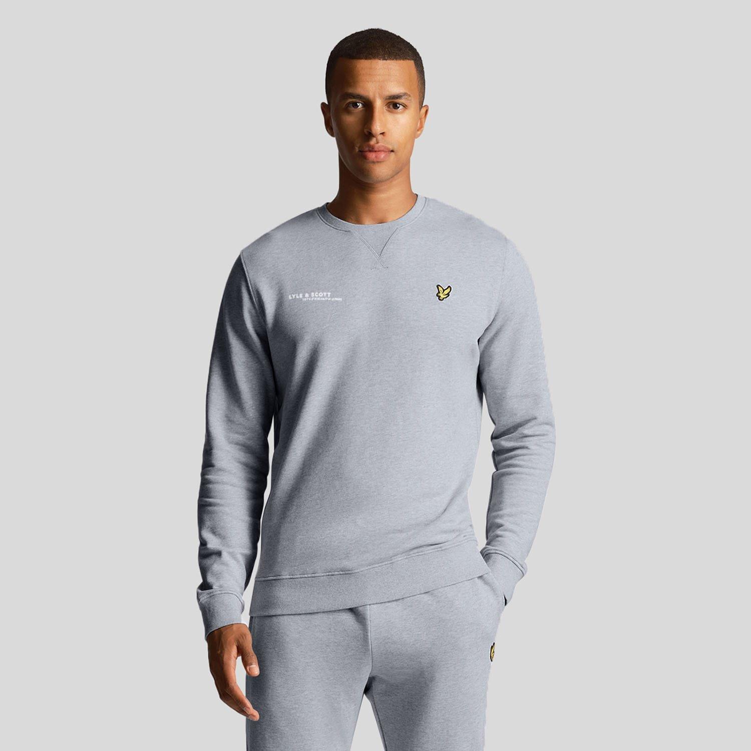 Grey - Lyle and Scott - Co-Ordinate Print Crewneck Sweatshirt - 1