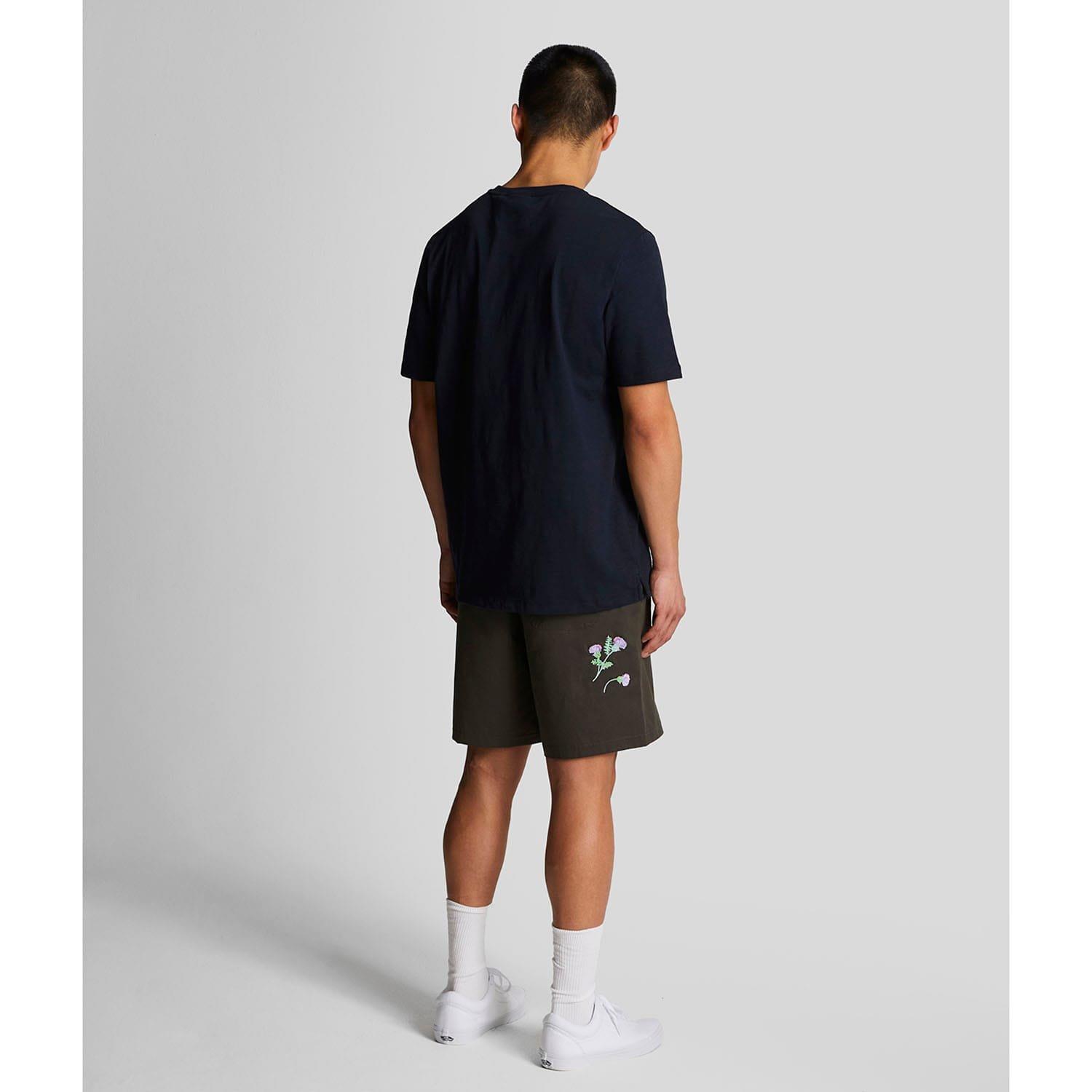 Gunmetal - Lyle and Scott - Thistle Club Embroidered Shorts - 3