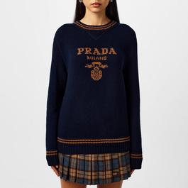 Prada Logo Wool And Cashmere Sweater