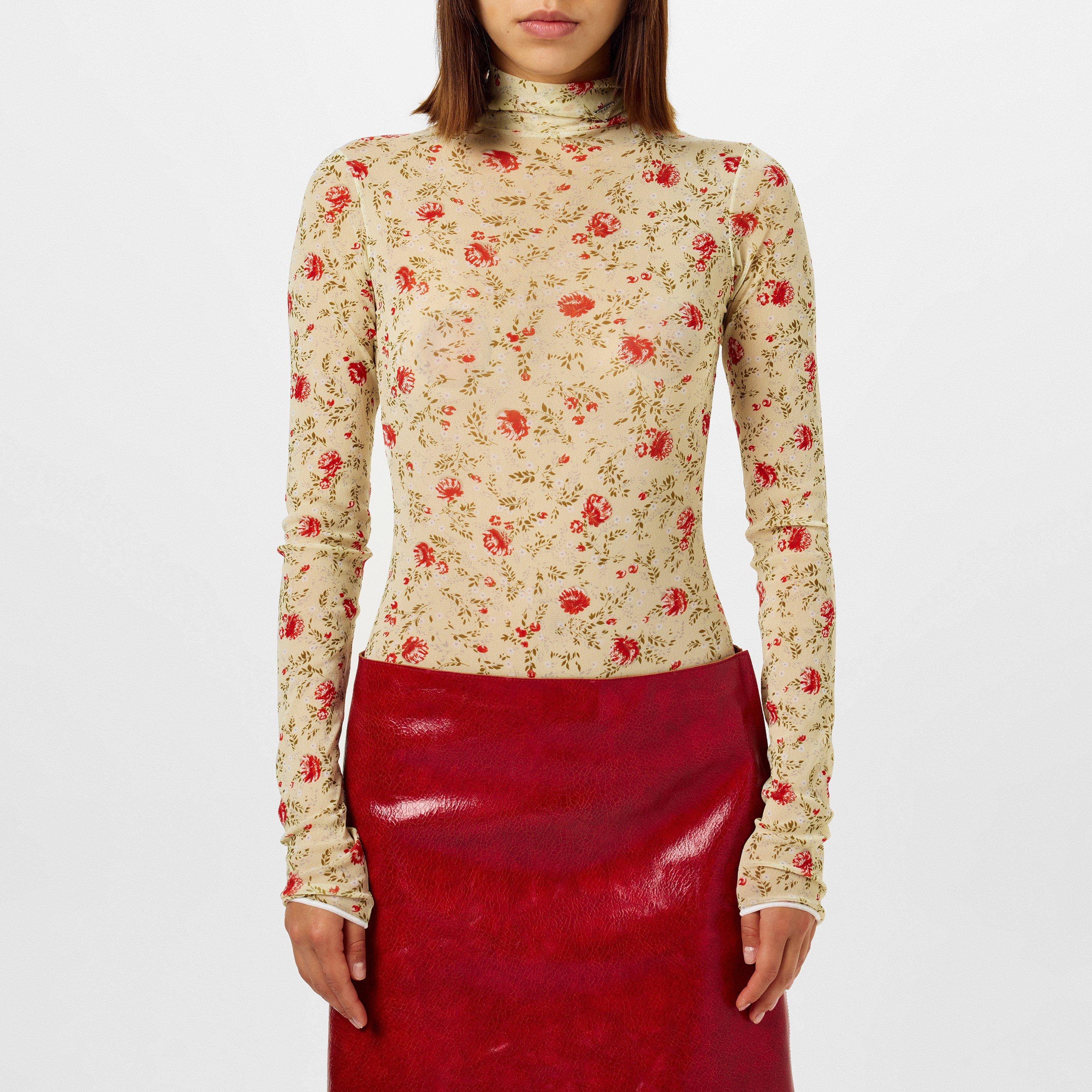 ROSSO - Prada - Floral Mesh Bodysuit - 3