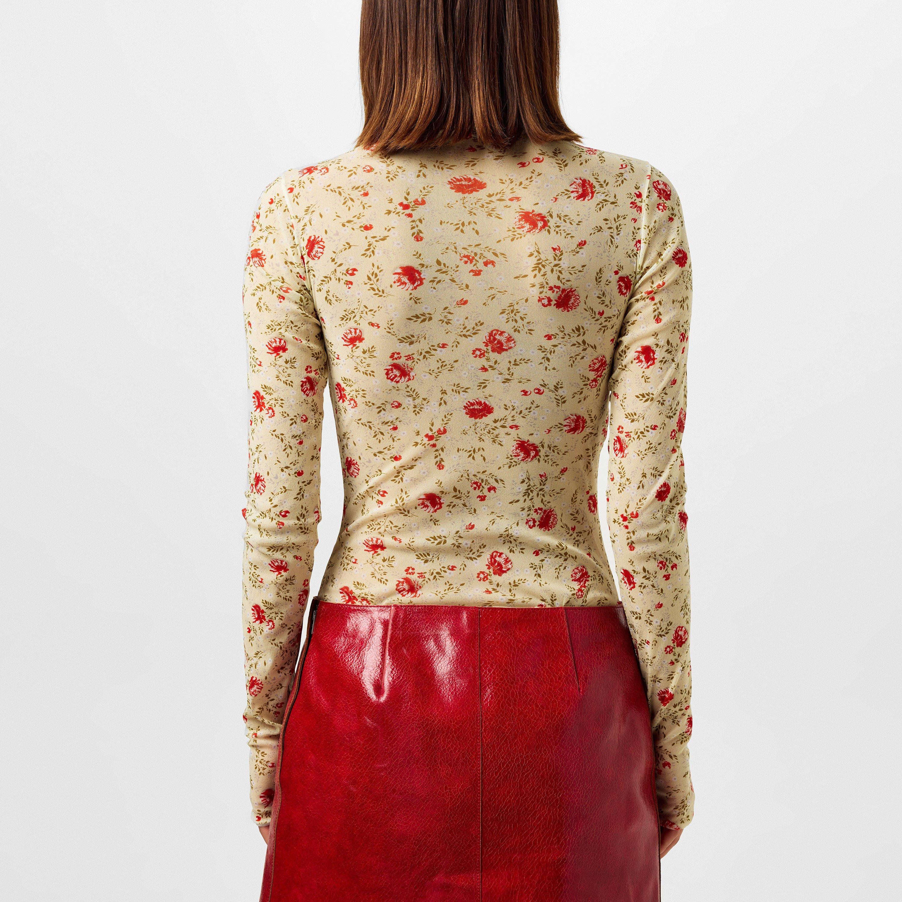 ROSSO - Prada - Floral Mesh Bodysuit - 4