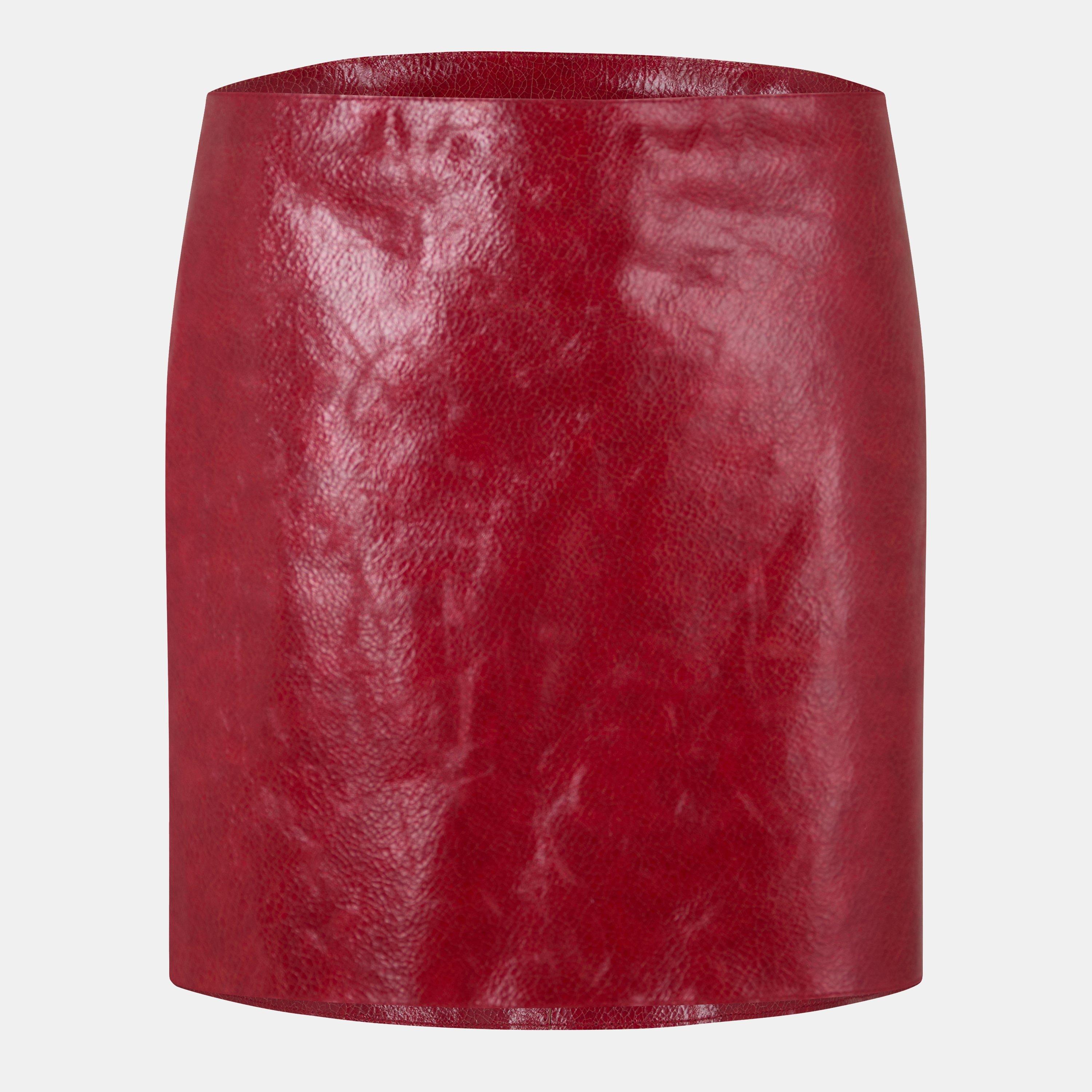 ROSSO - Prada - Craquelé Leather Mini Skirt - 1