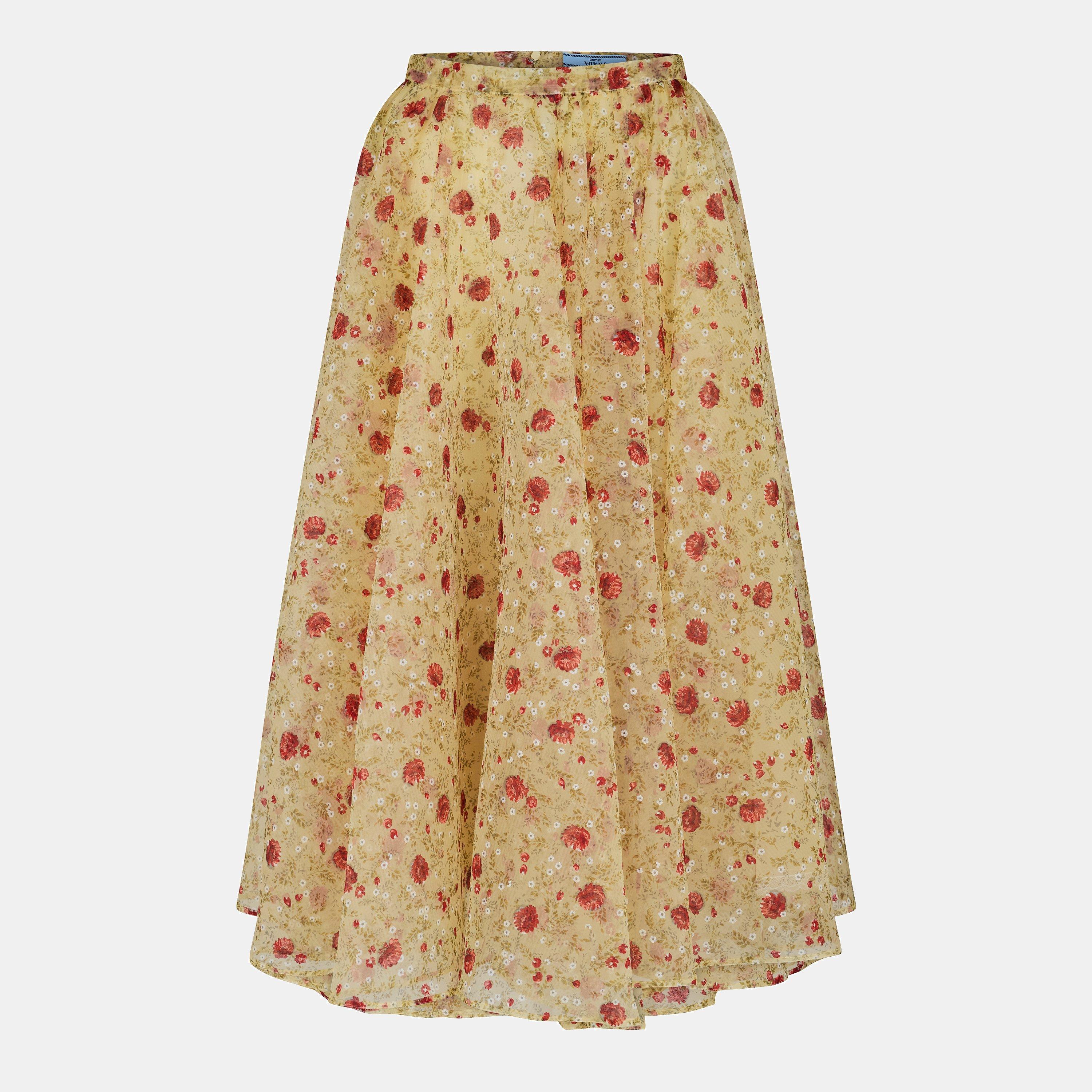 Prada Floral Midi Skirt
