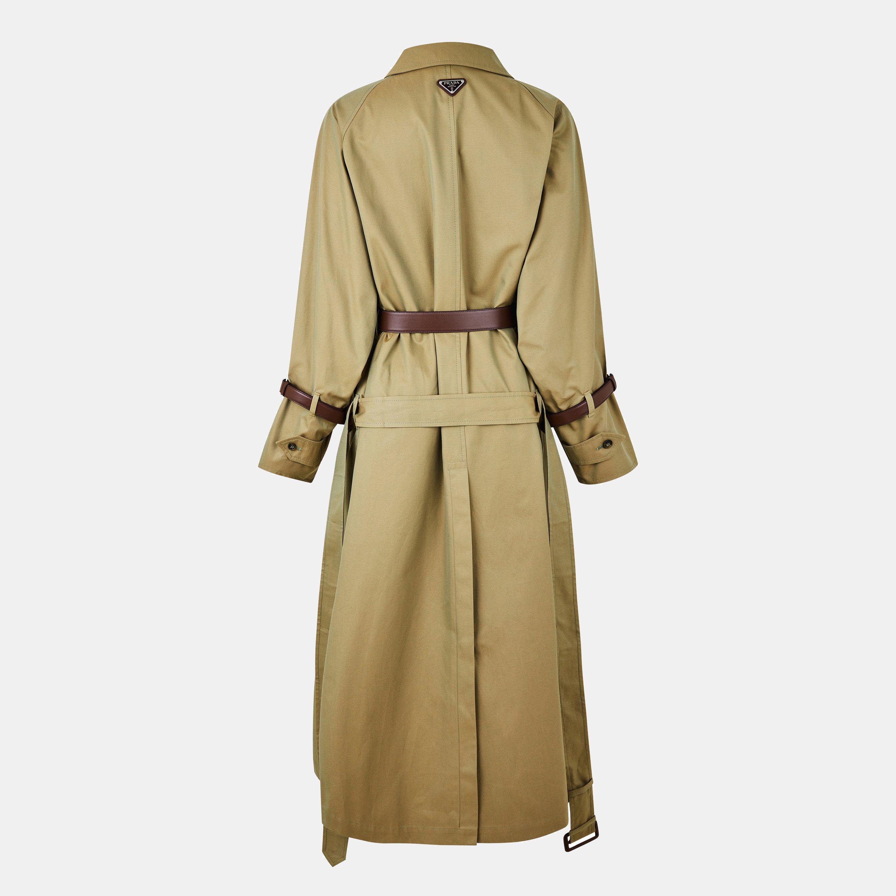 OLIVA - Prada - Women's Single Breasted Cotton Long Sleeve Oversized Fit Trench Coat - 2