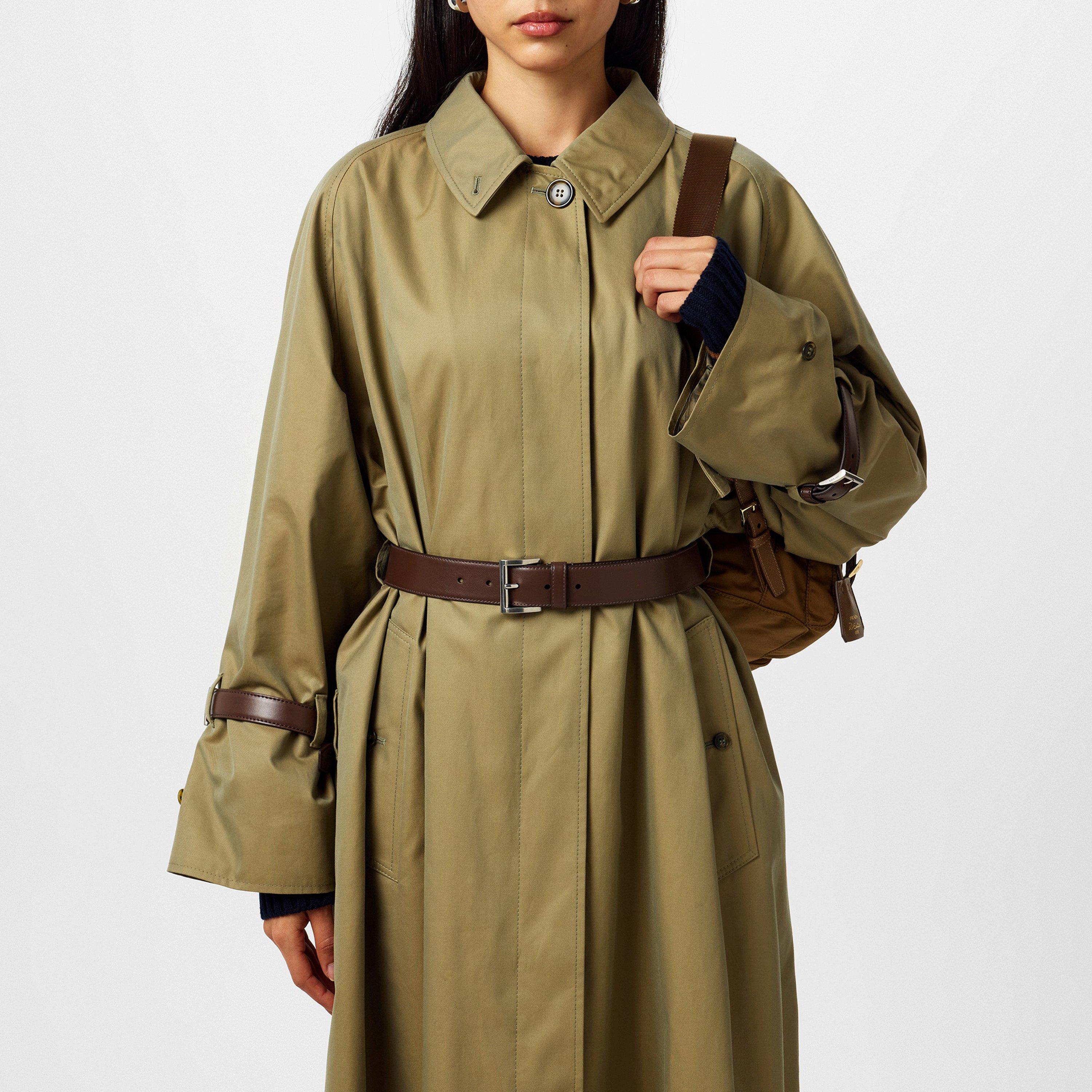 OLIVA - Prada - Women's Single Breasted Cotton Long Sleeve Oversized Fit Trench Coat - 3
