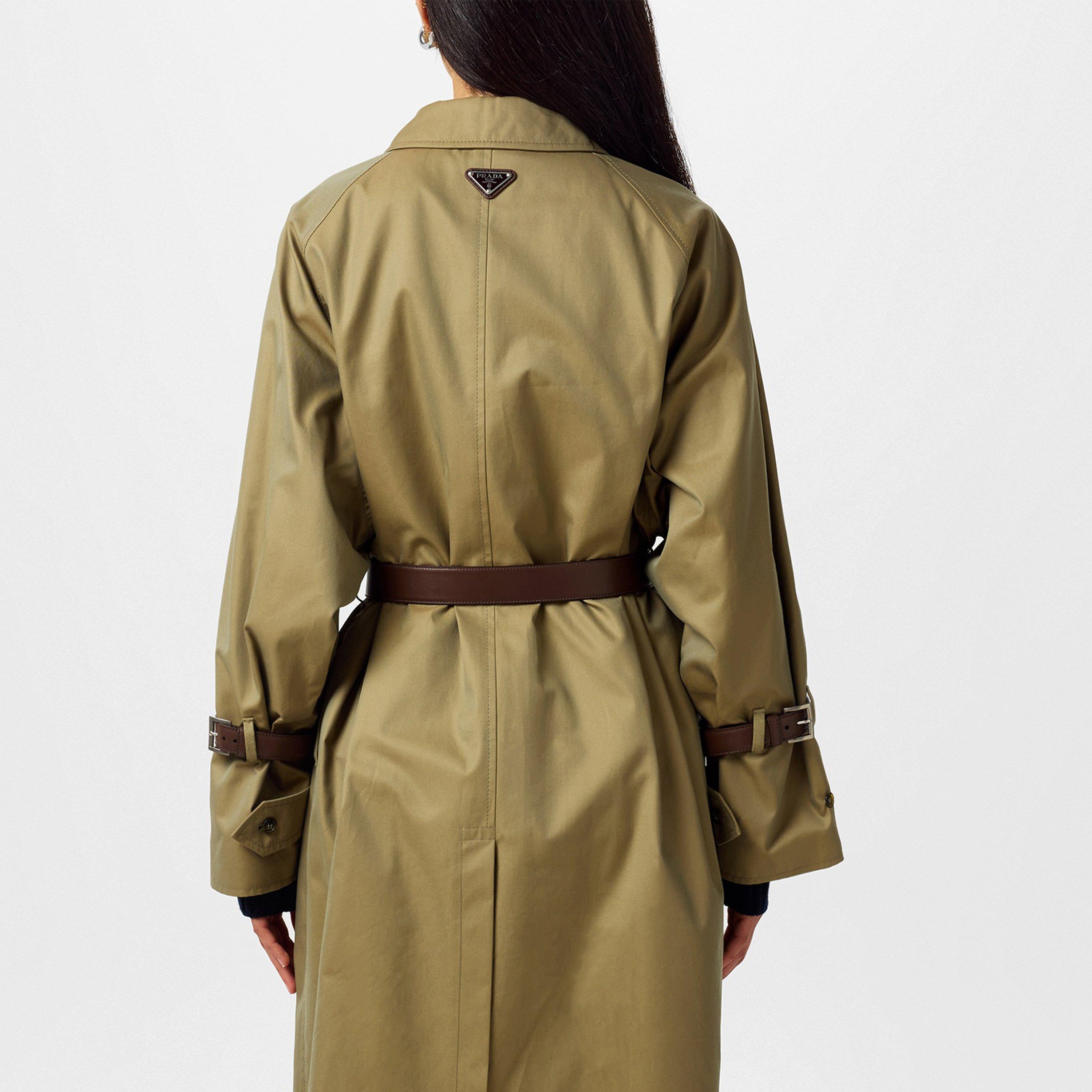 OLIVA - Prada - Women's Single Breasted Cotton Long Sleeve Oversized Fit Trench Coat - 4