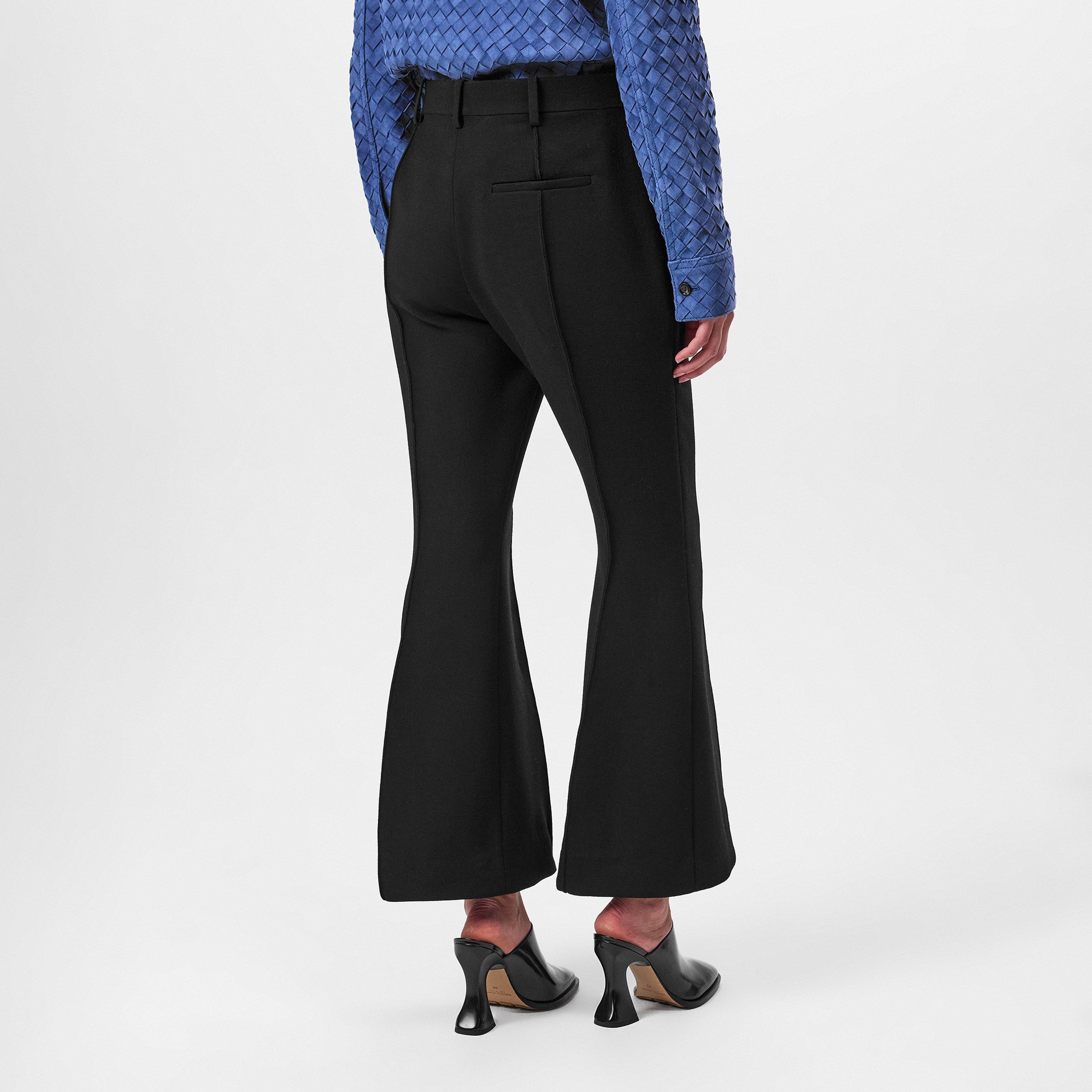 Black - Bottega Veneta - Women's Jersey Flared Trousers - 4