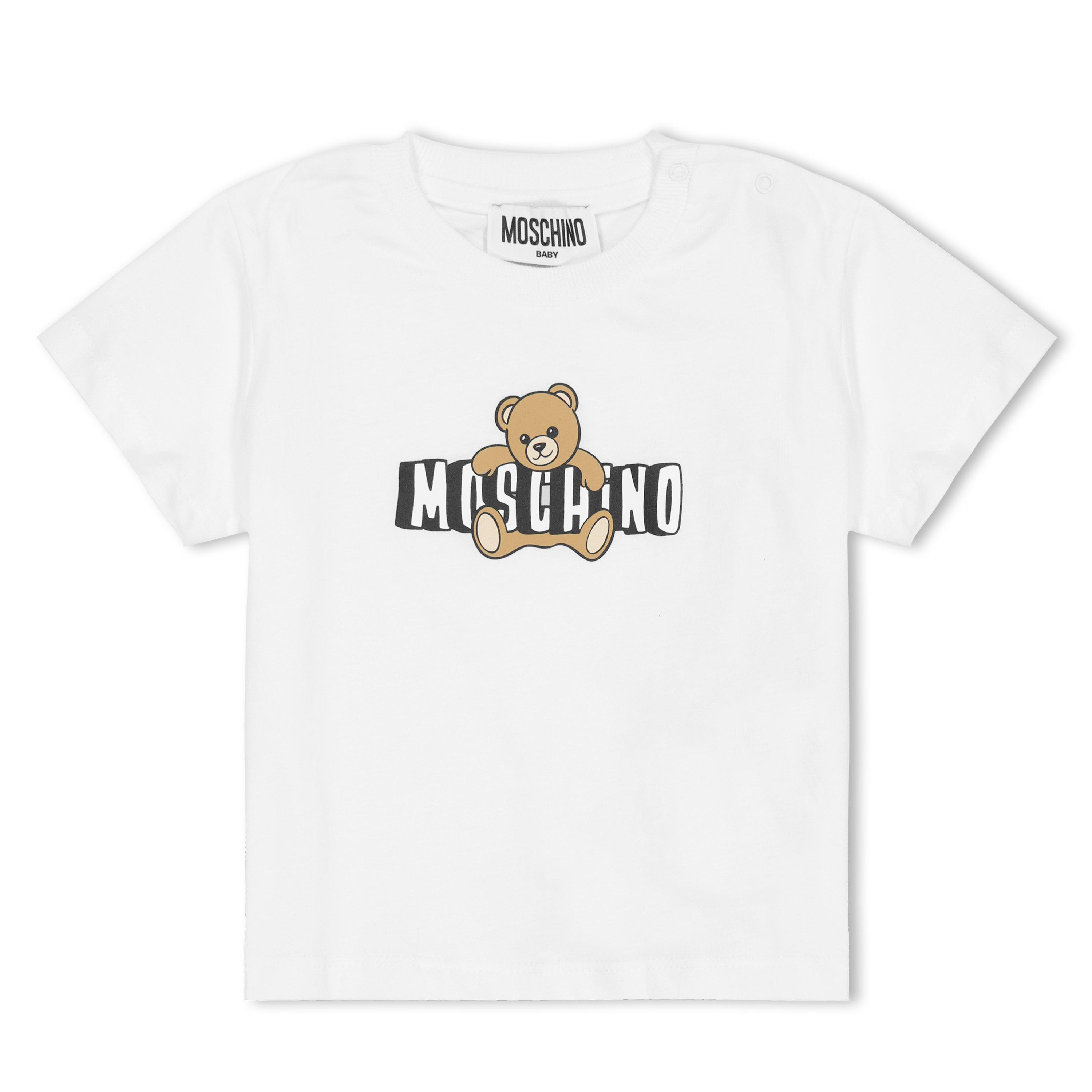 Moschino  Kids' Bear T-Shirt - White 10101 - Size 2Y