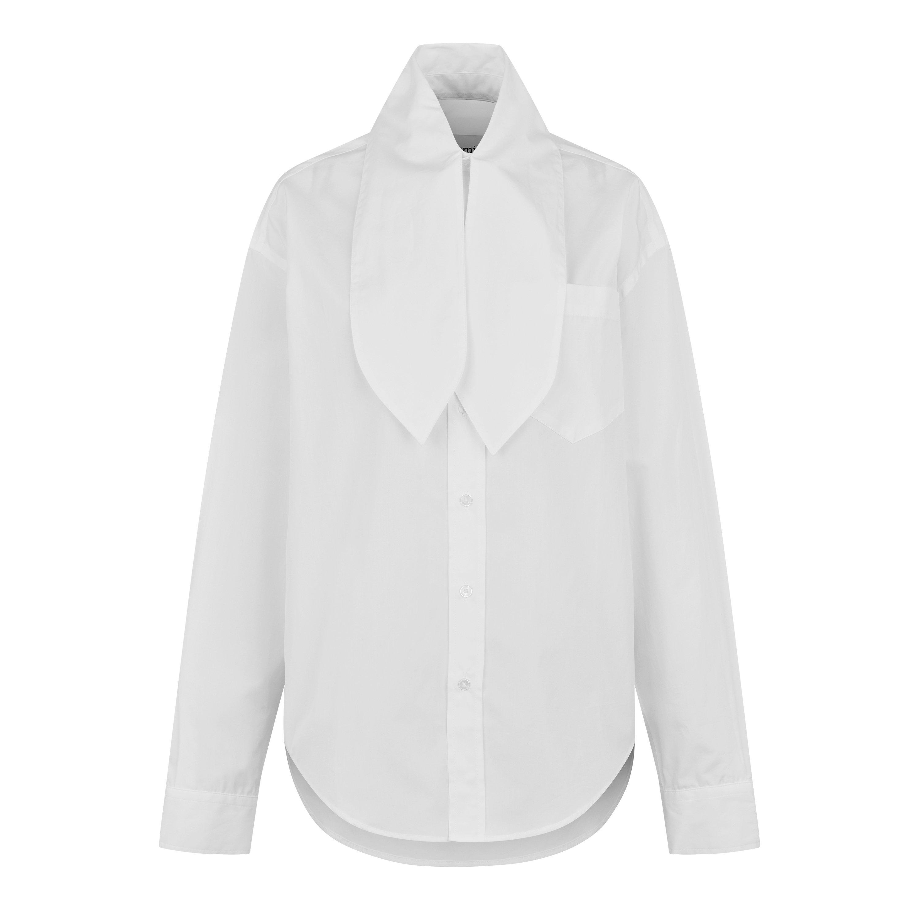 White/100 - Ami Paris - Scarf Collar Shirt - 5