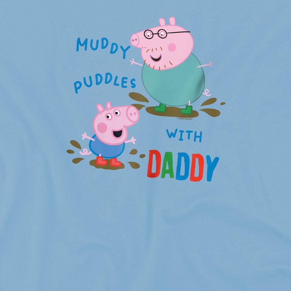 Light Blue - Hasbro - Peppa Pig George Muddy Puddles With Daddy Kids T S - 2