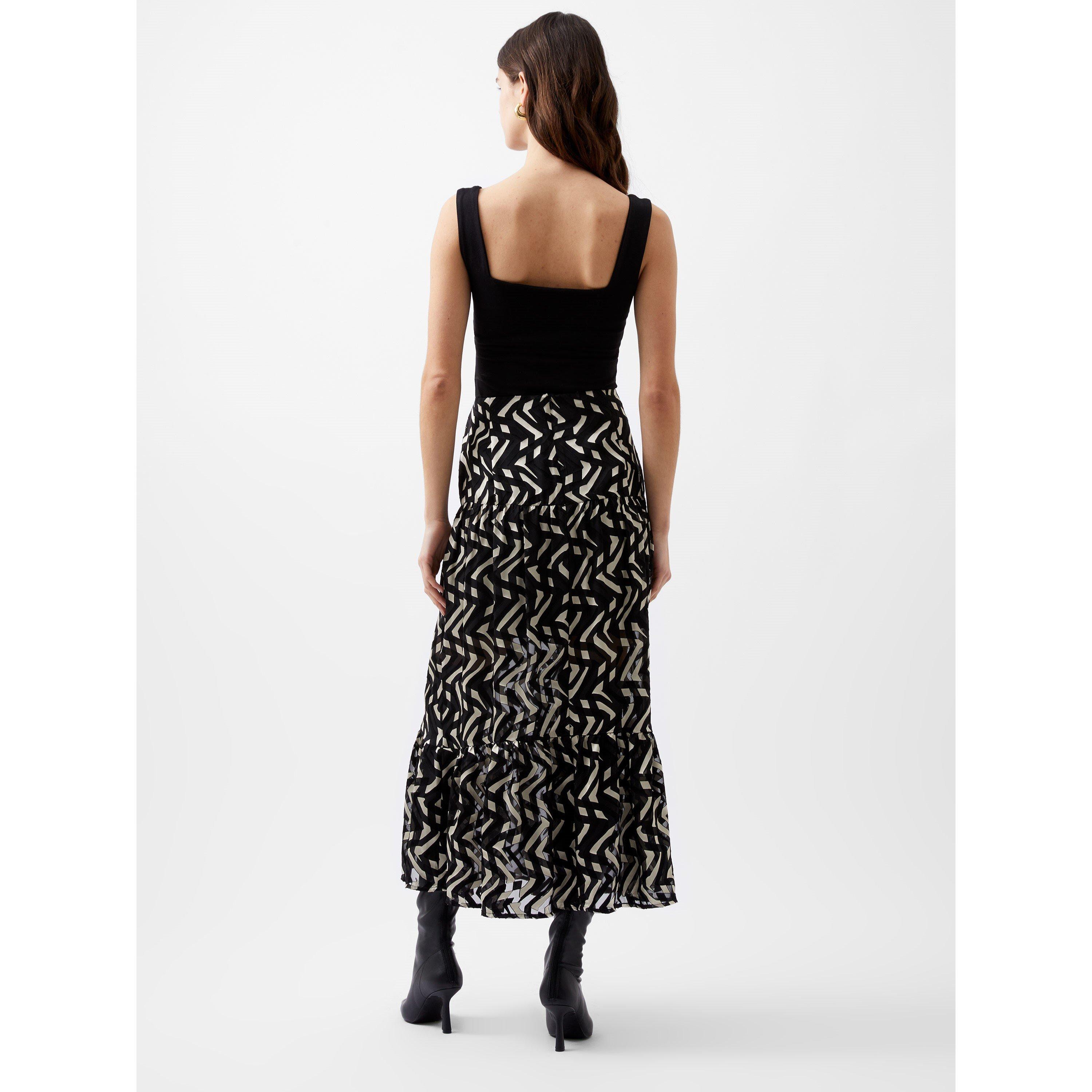 Black-Cream - French Connection - Women's Diandra Maxi Skirt - 4