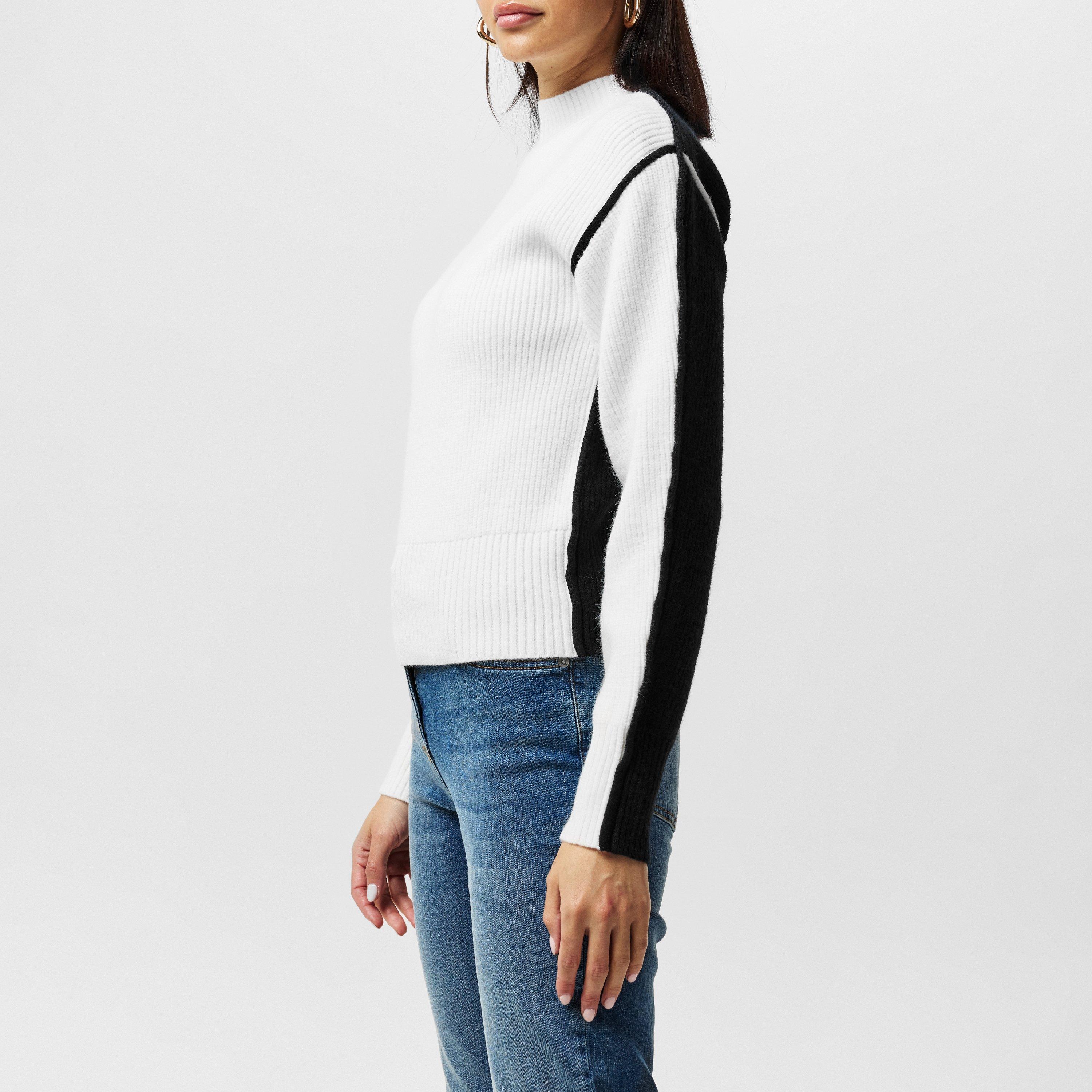Blackout-White - French Connection - Women's Crew Neck Jumper - 2