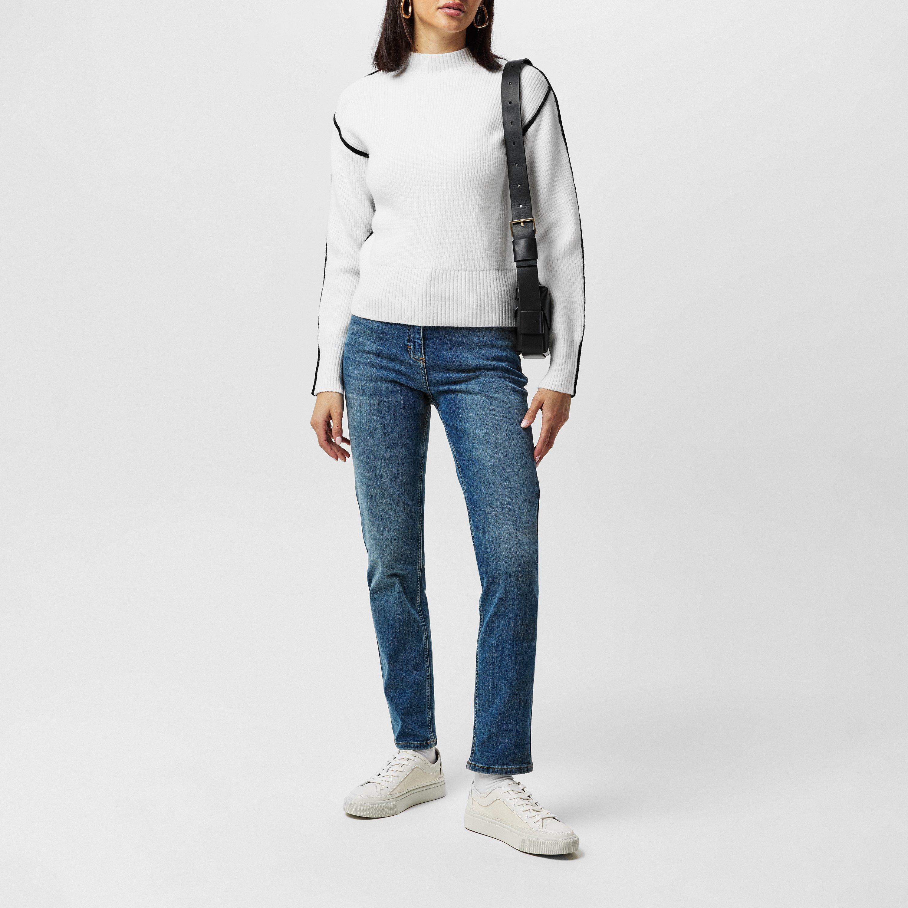 Blackout-White - French Connection - Women's Crew Neck Jumper - 4