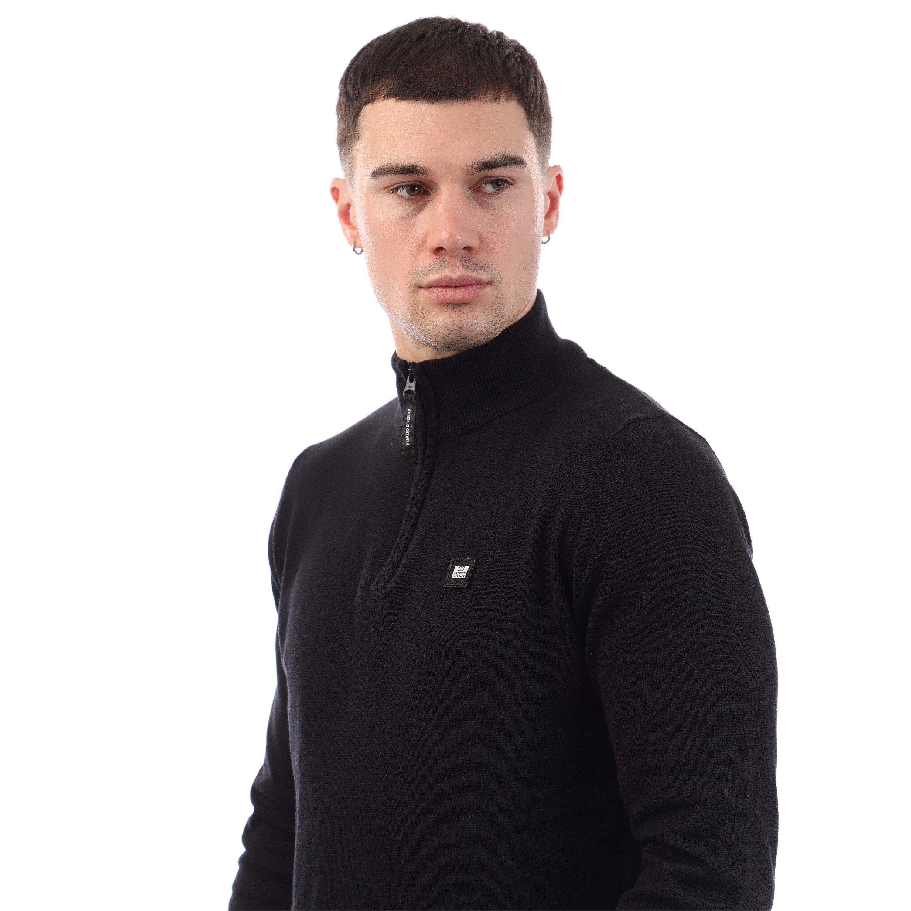 Black - Weekend Offender - Paraguay quarter Zip Knit - 2