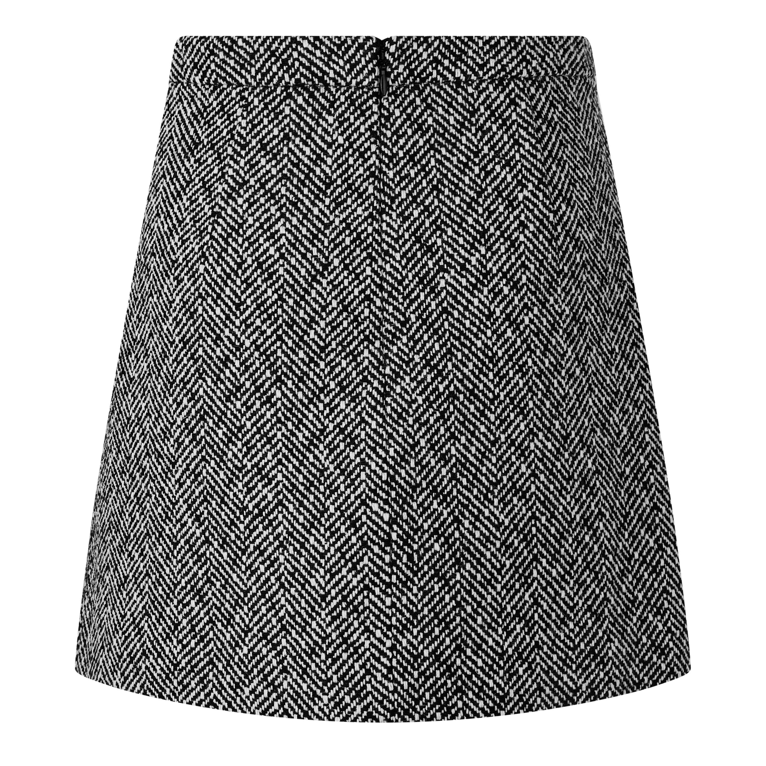 Black - Self Portrait - Women's Herringbone Mini Skirt - 6