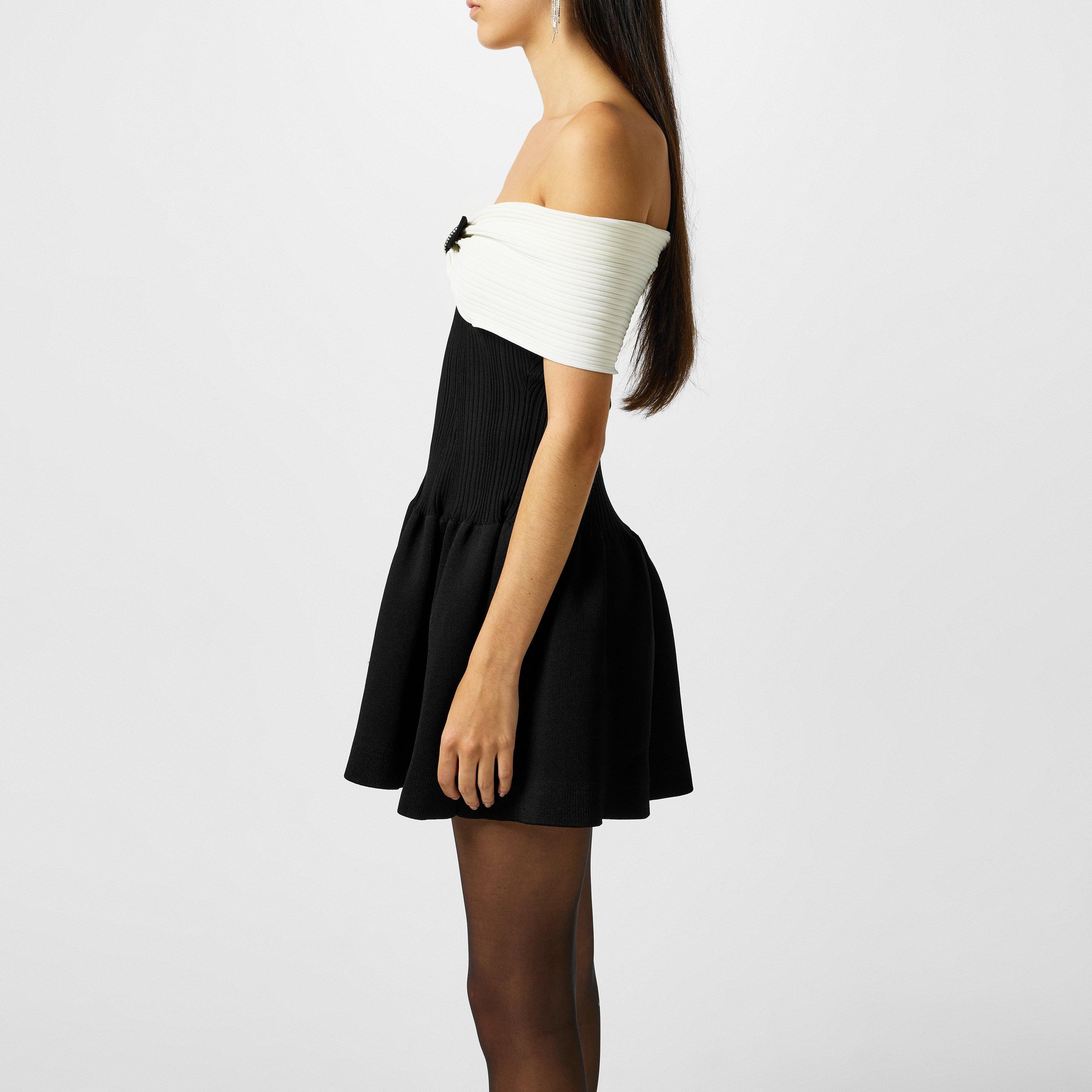 Black - Self Portrait - Knit Bow Mini Dress - 2