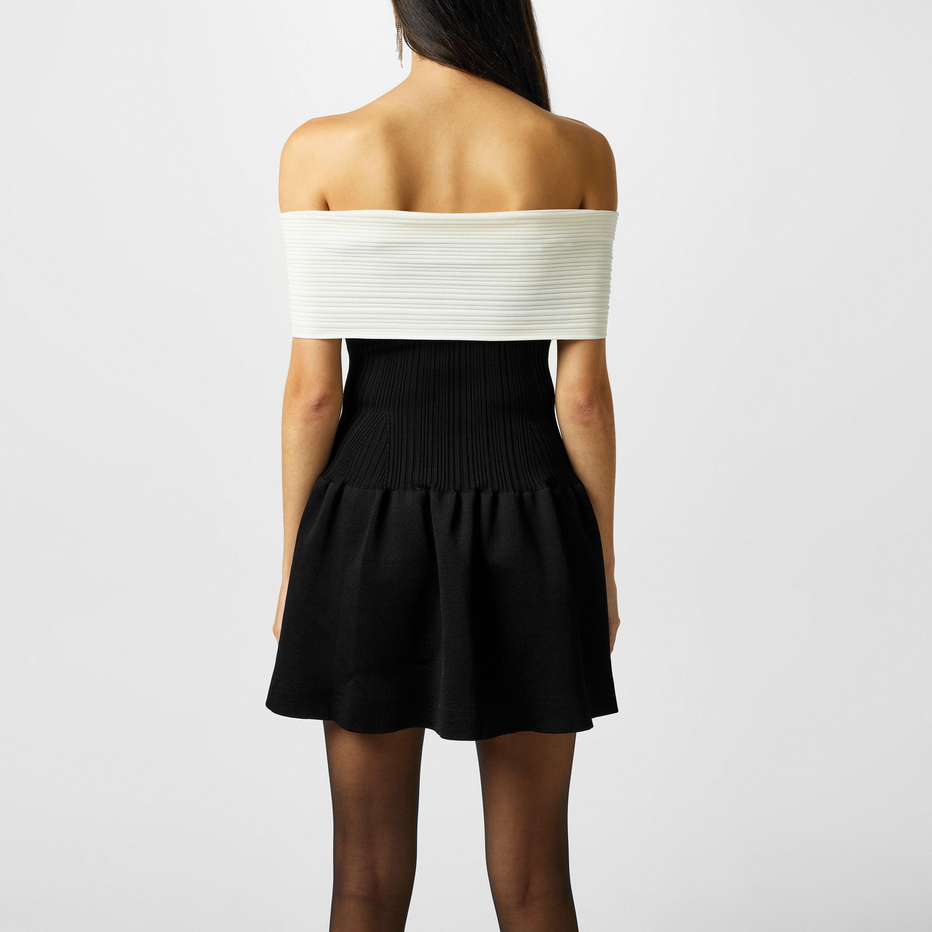 Black - Self Portrait - Knit Bow Mini Dress - 3